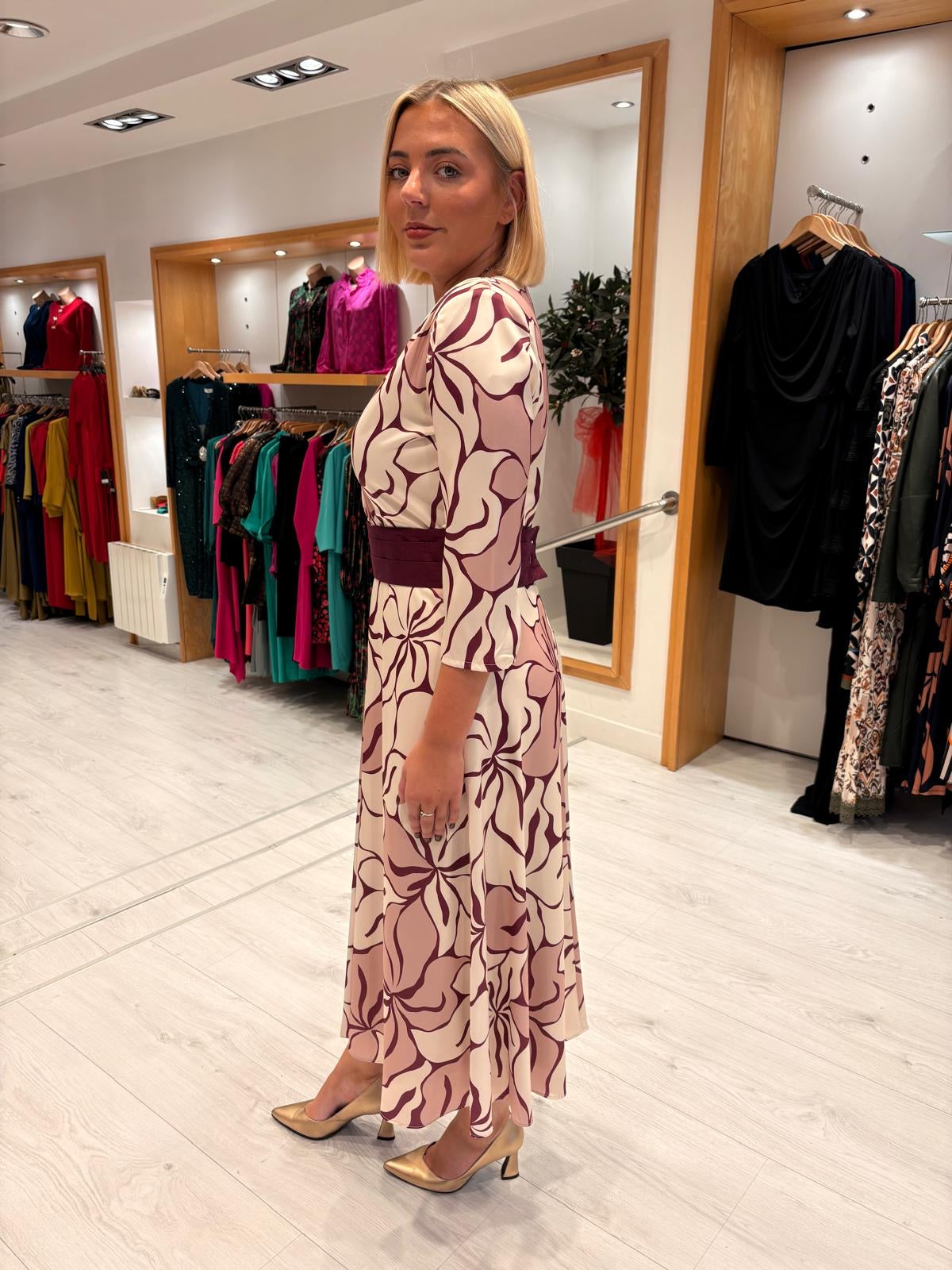 Rolemode Floral Print Wrap-Style Dress