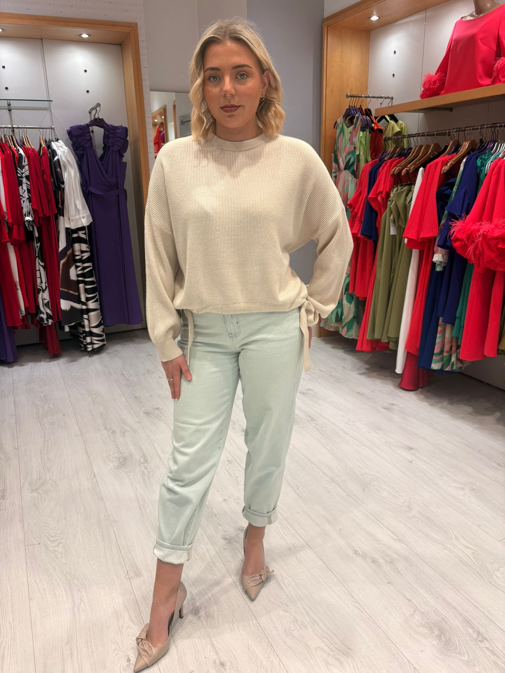 Yaya Light Wash Barrel Jeans