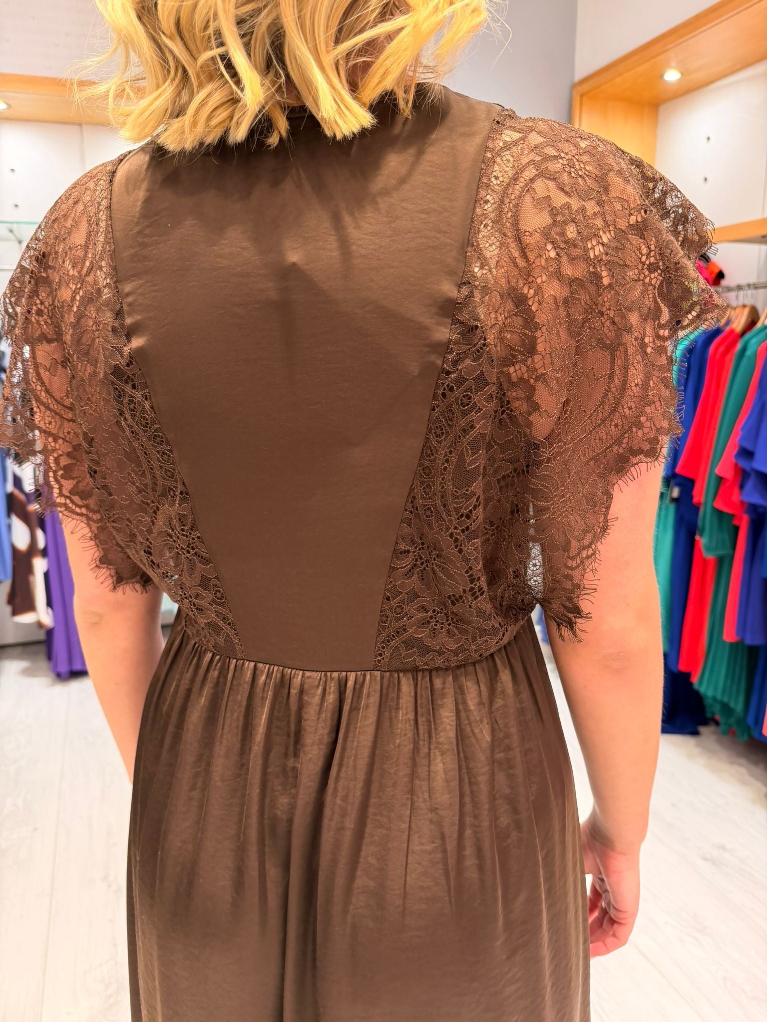 Co'Couture Brown Lace Dress