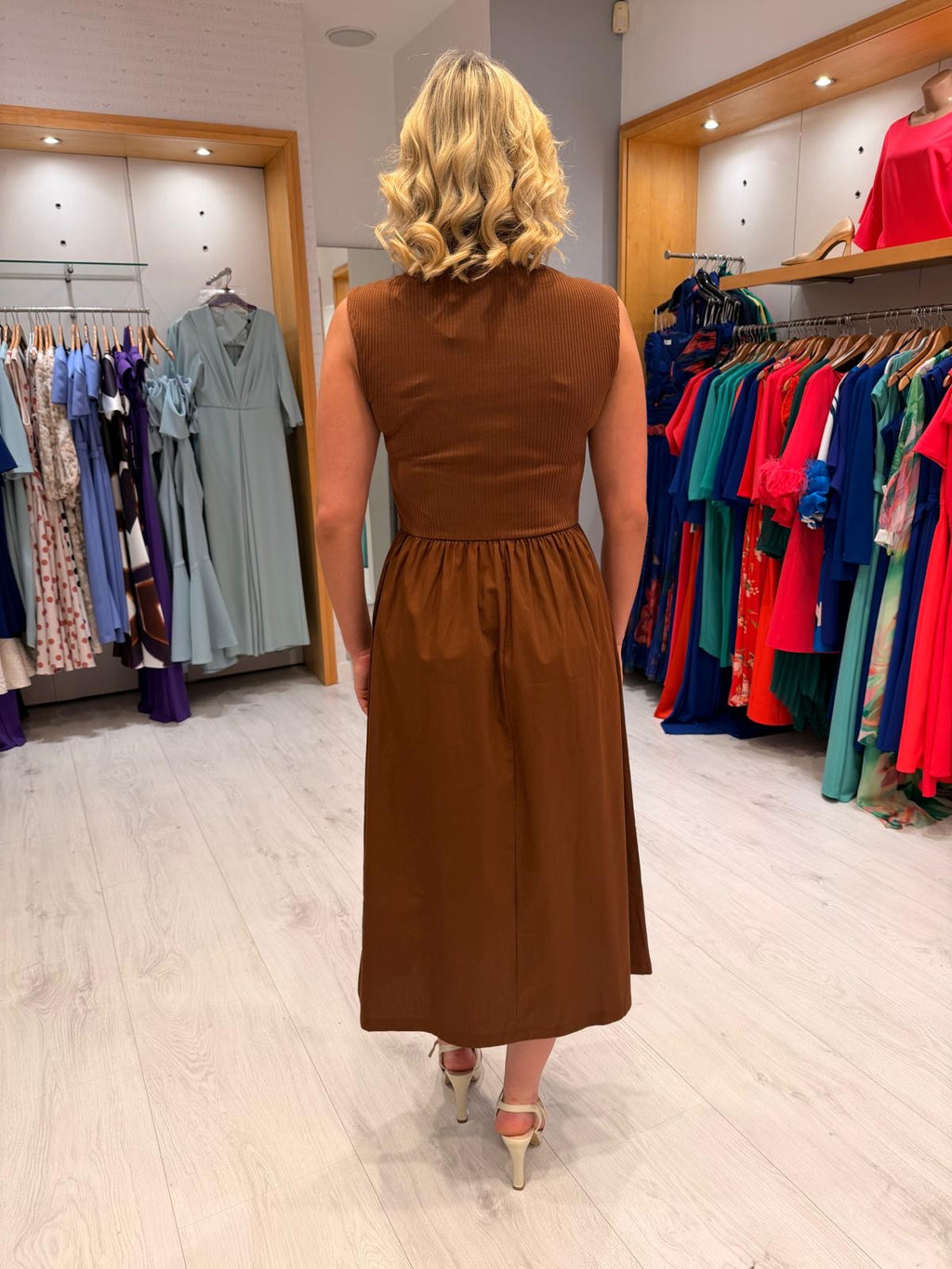 Soaked Brown Ribbed Dress