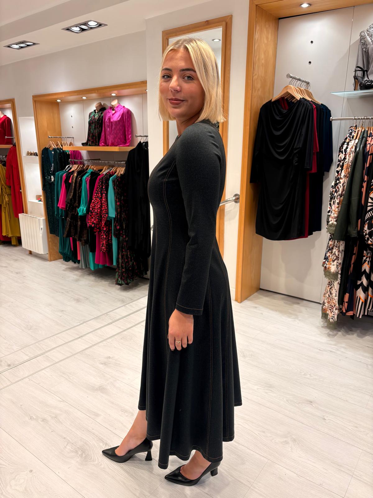 Arggido Navy Denim Look Dress