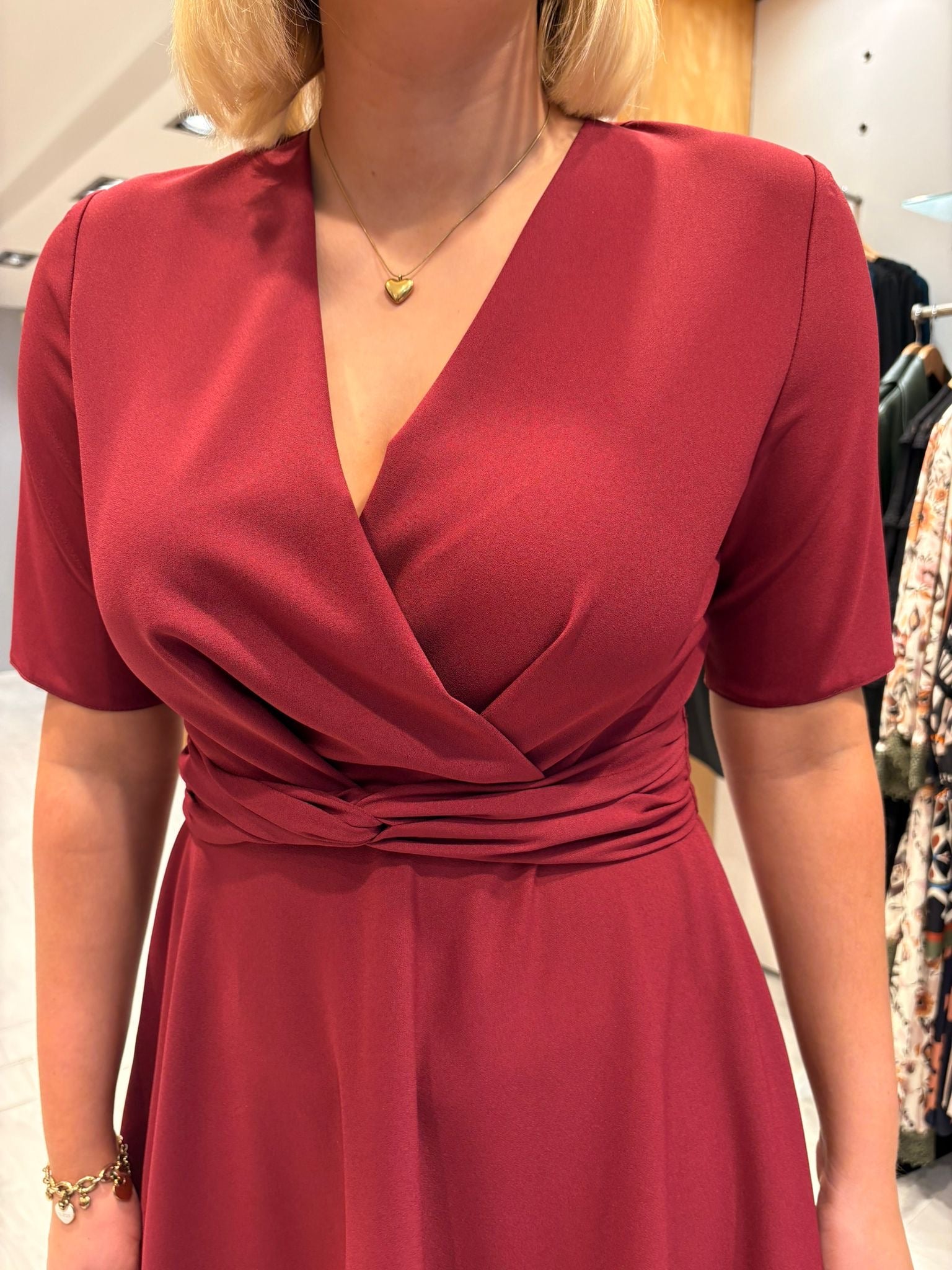 Casting Burgundy Midi Dress