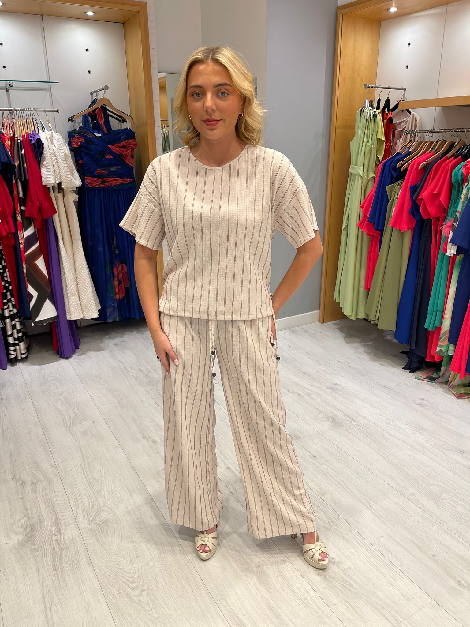 Smashed Lemon Stripe Knit Trousers