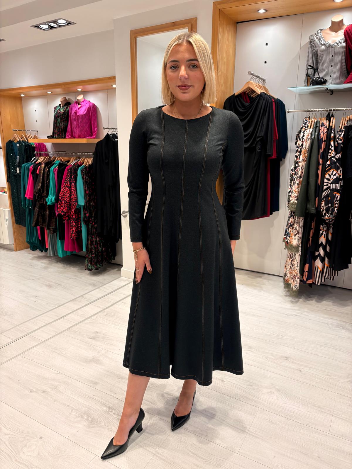 Arggido Navy Denim Look Dress