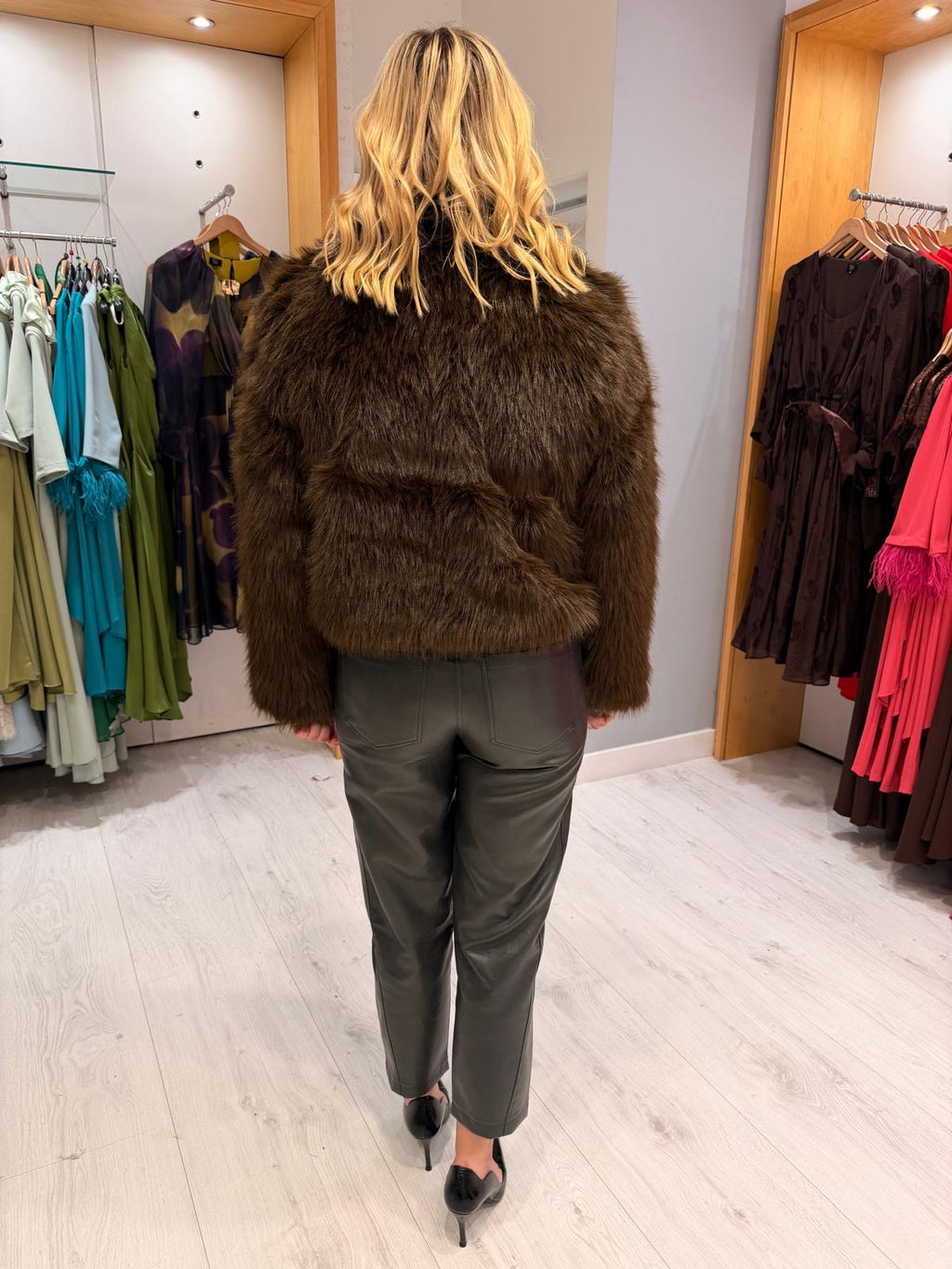 St Tropez Brown Fur Jacket