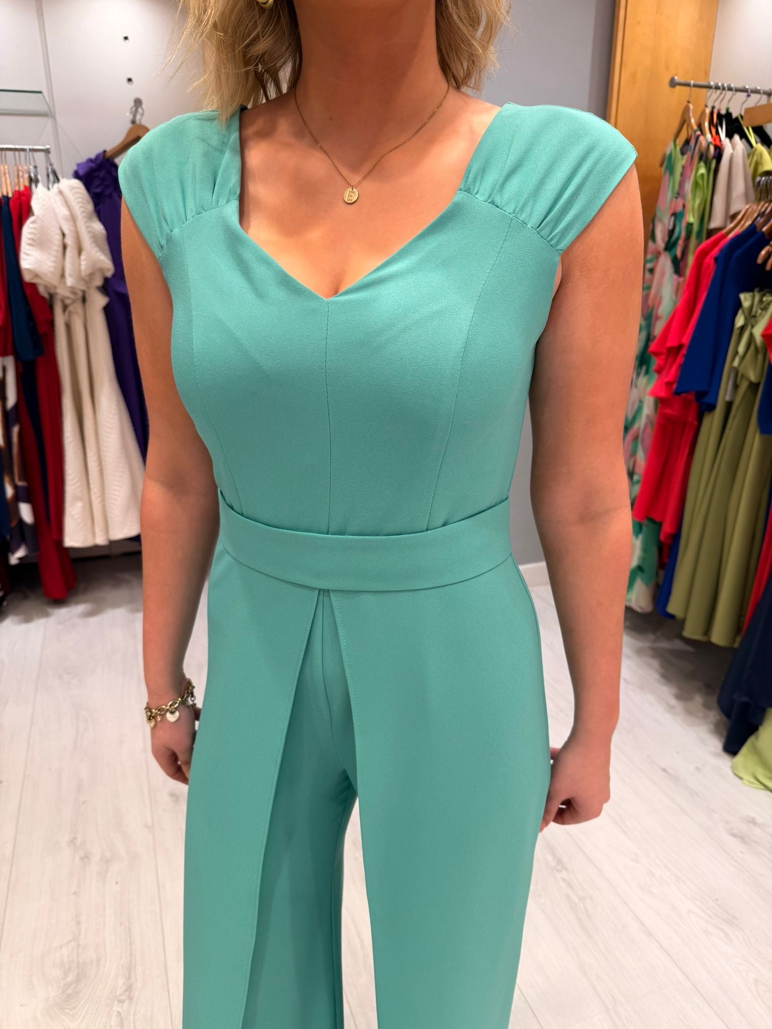 Casting Turquoise Jumpsuit