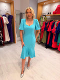 Rolemode Aqua Puff Sleeve Midi Dress