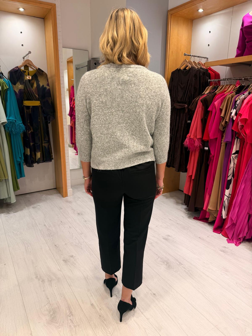 Kaffe Grey Embellished Knit Jumper