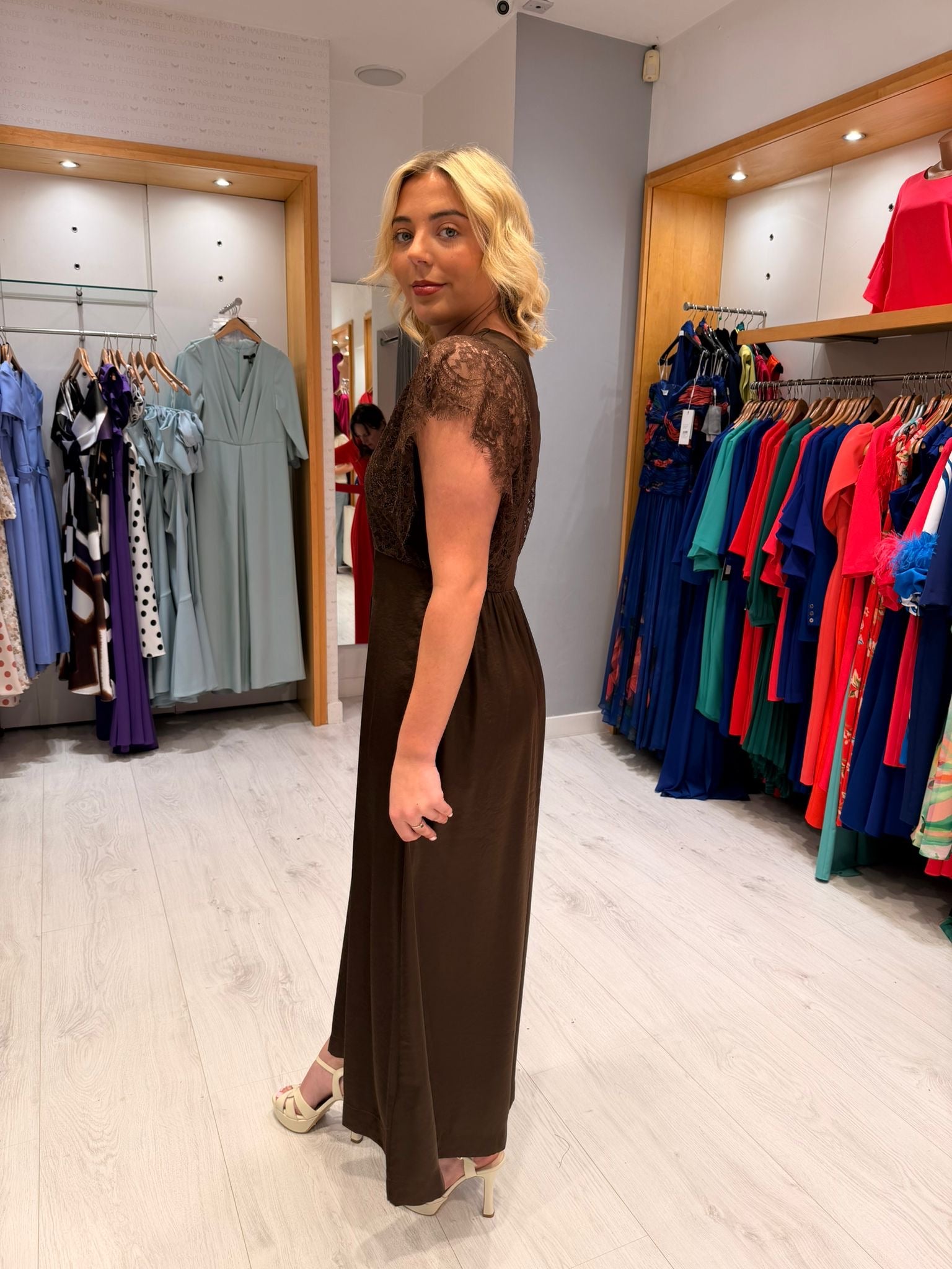 Co'Couture Brown Lace Dress