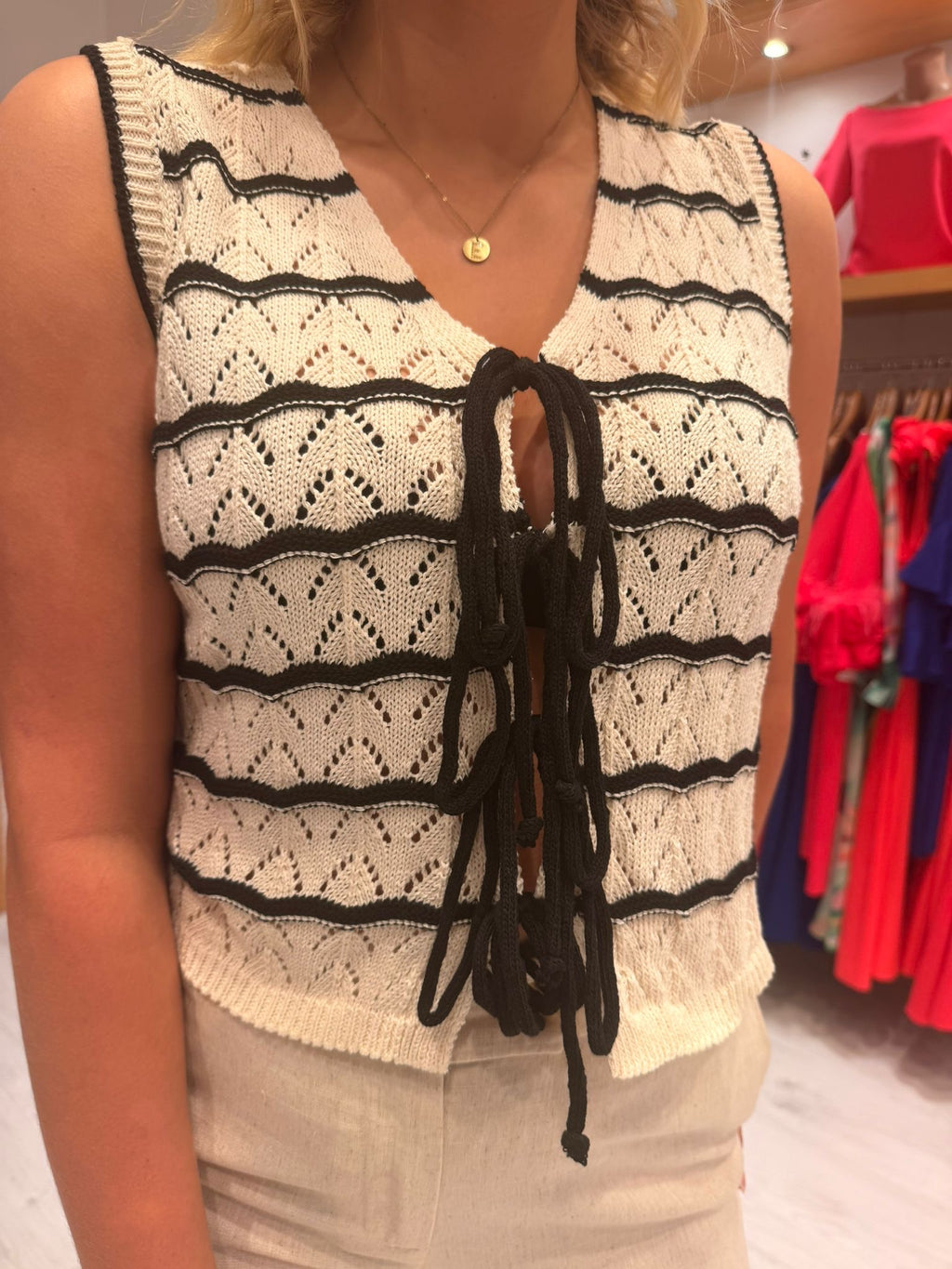 Smashed Lemon Knit Tie Top