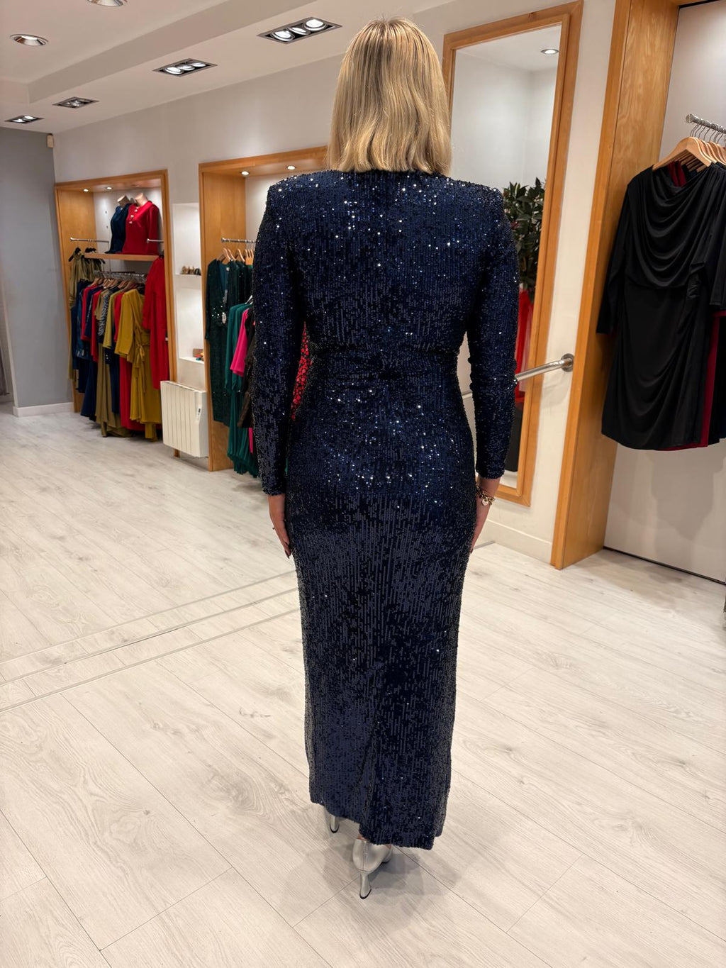 Carla Ruiz Navy Sequin Dress