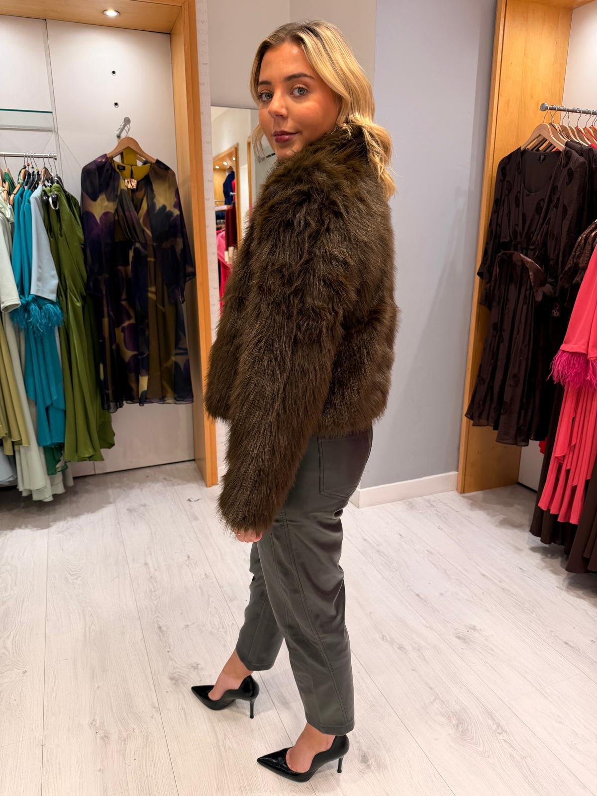 St Tropez Brown Fur Jacket
