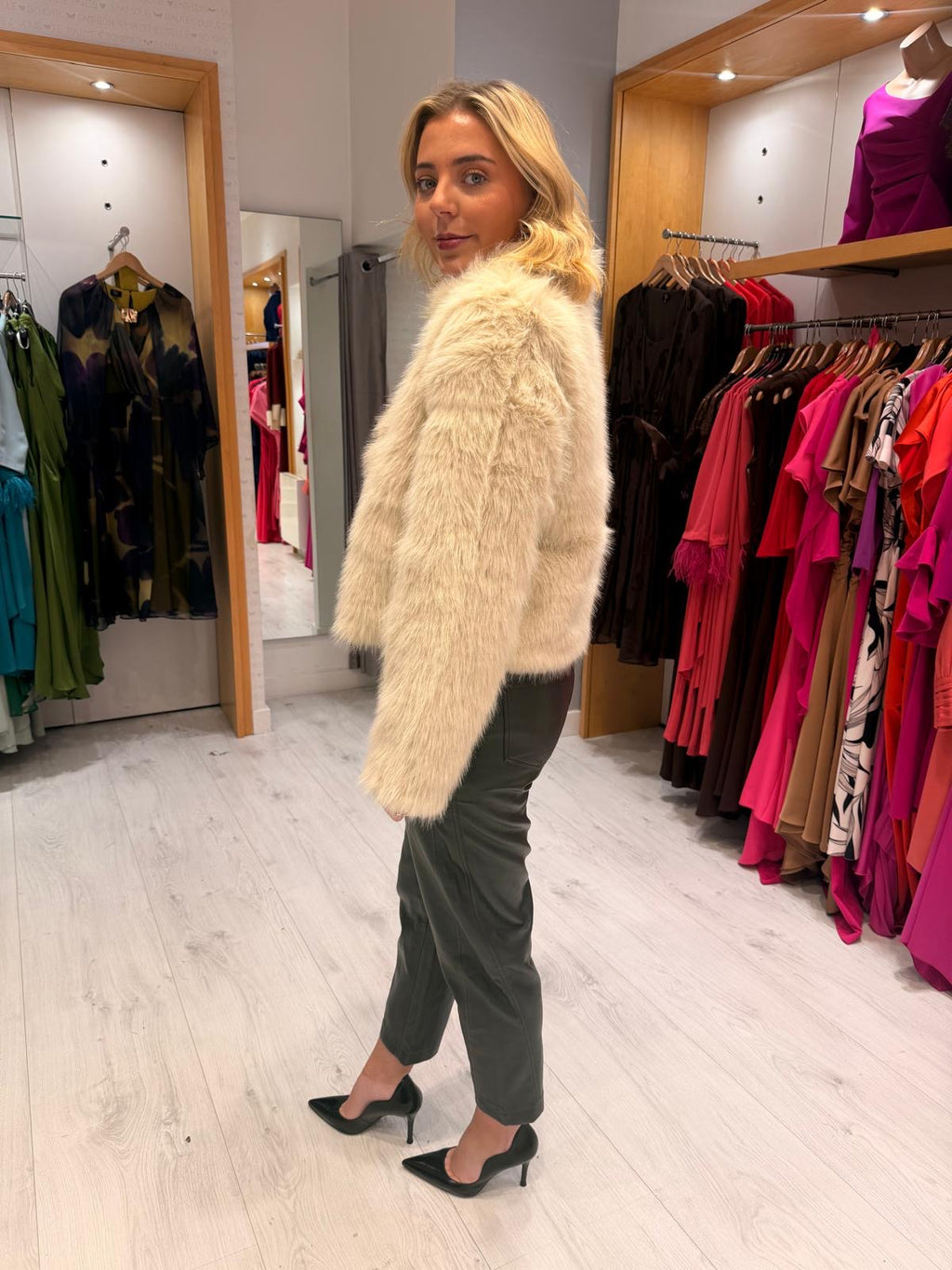 St Tropez Cream Fur Jacket