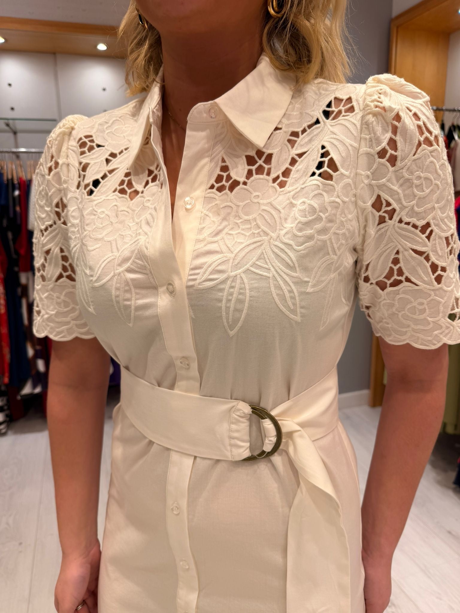 K Design White Embroidery Dress