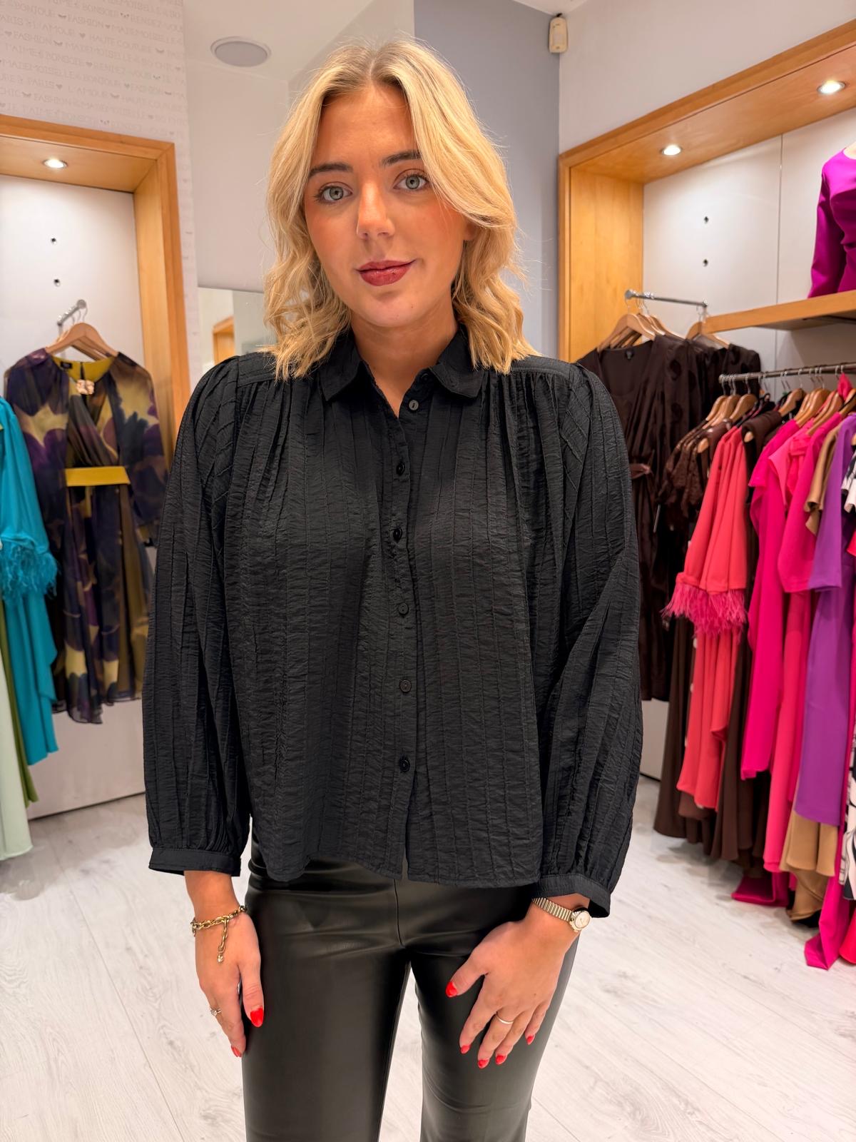Soaked Textured Button-Down Blouse
