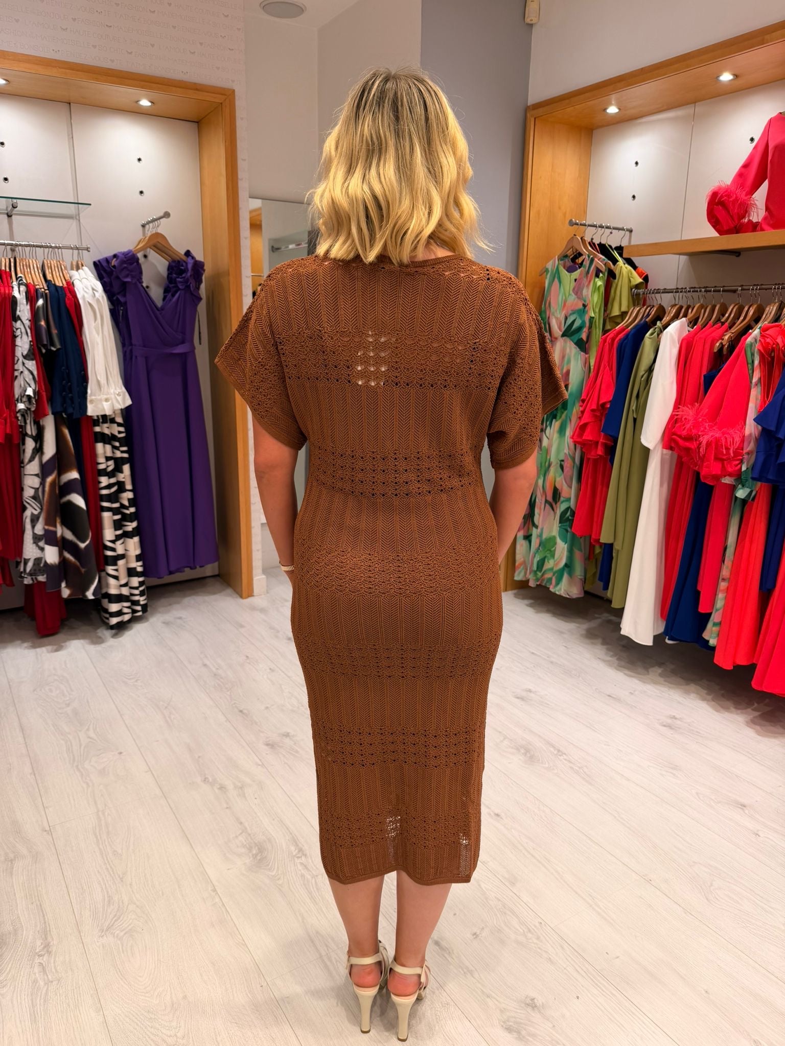 Smashed Lemon Brown Knit Dress