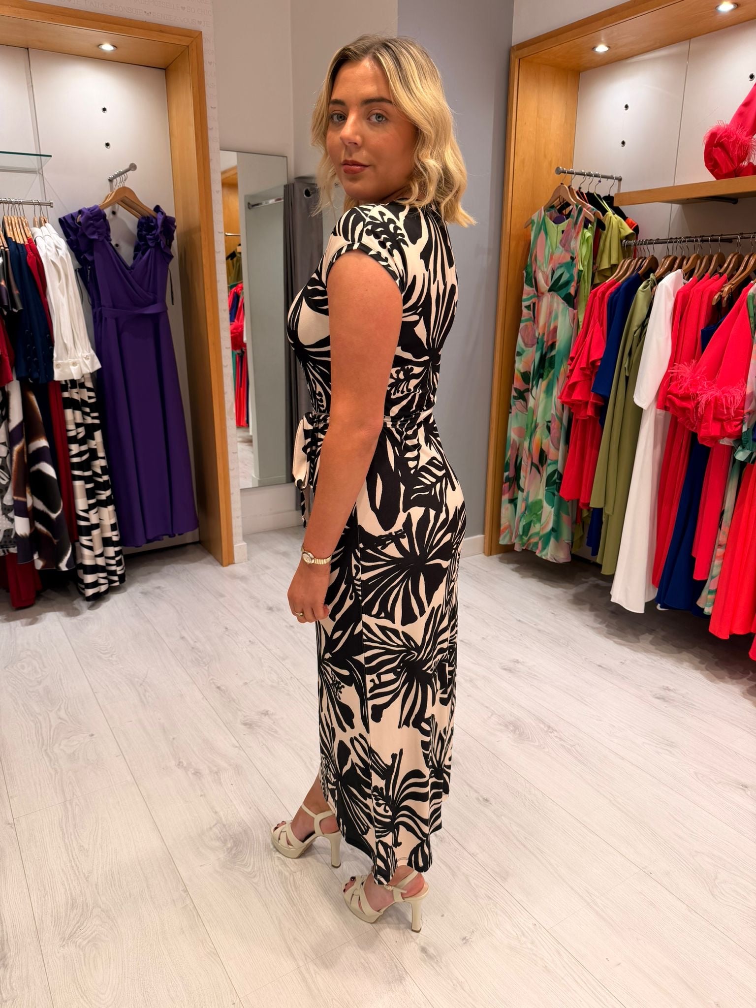 Smashed Lemon Black and White Dress