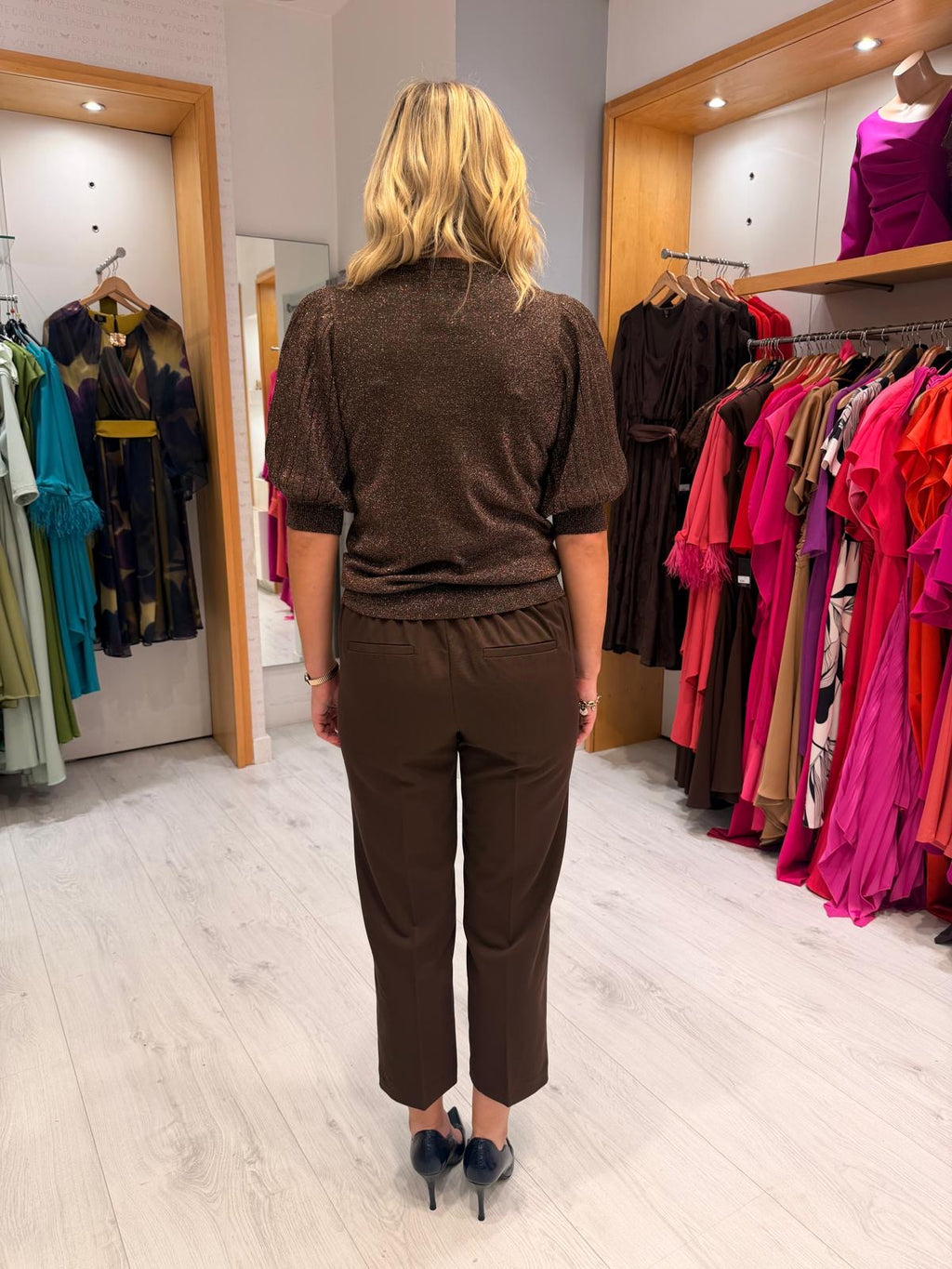 Kaffe Chocolate Crop Trousers