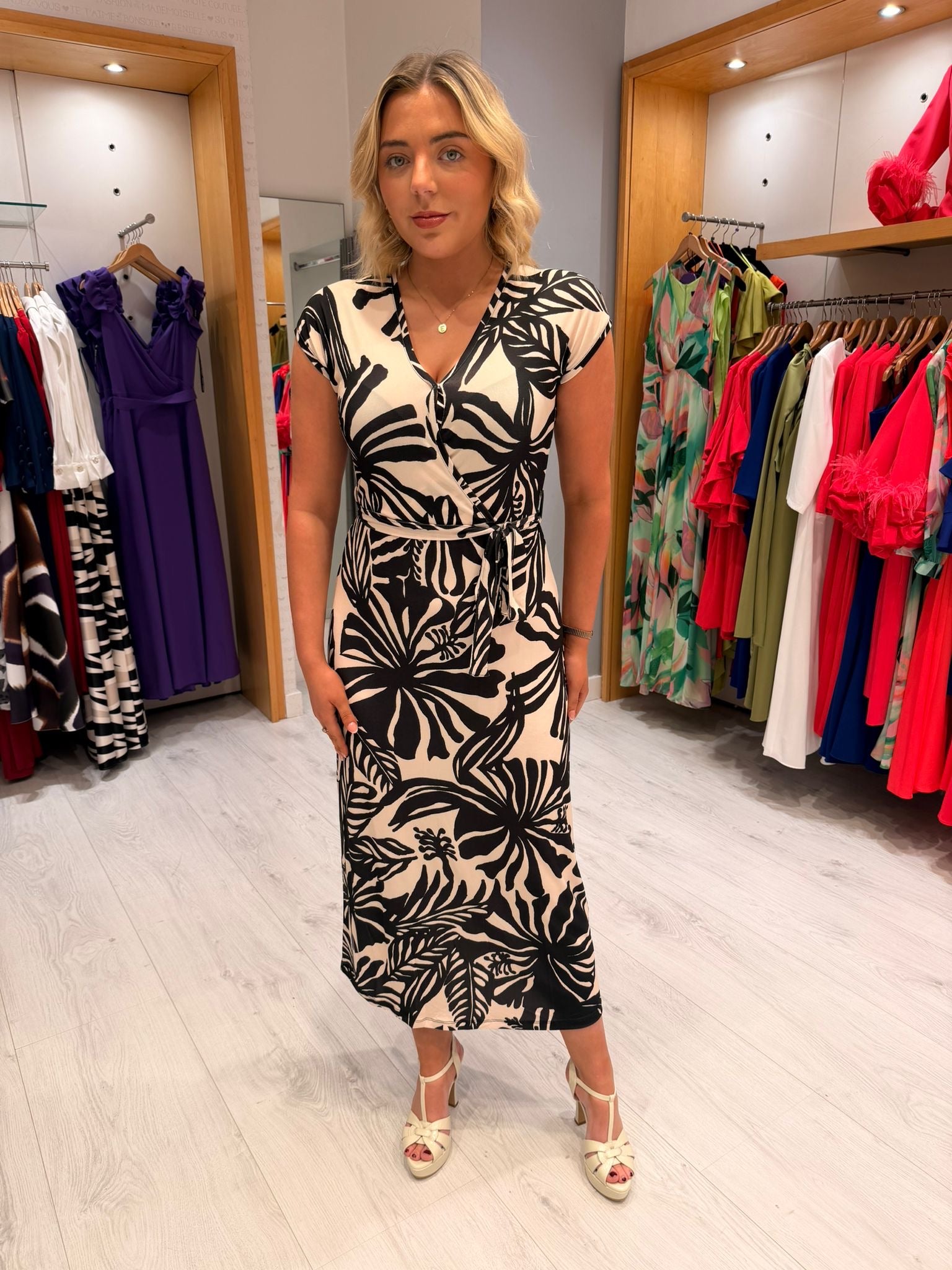 Smashed Lemon Black and White Dress