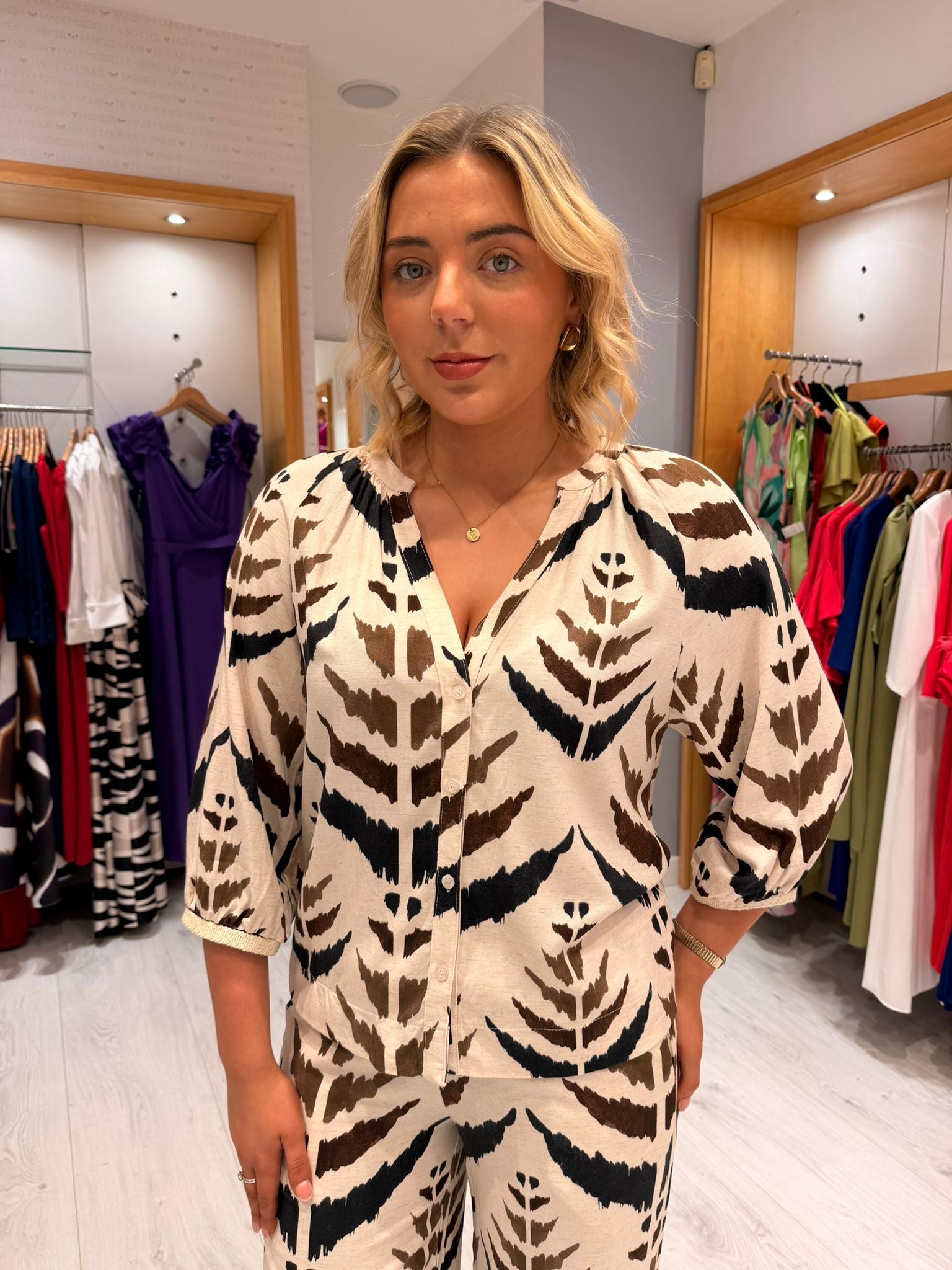 Smashed Lemon Print Top