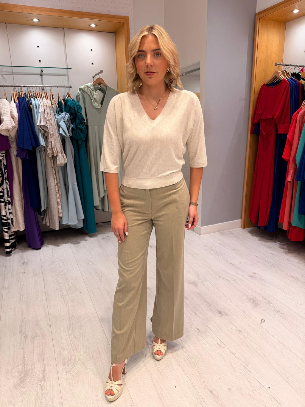 Yaya Fine Knit V-Neck Top