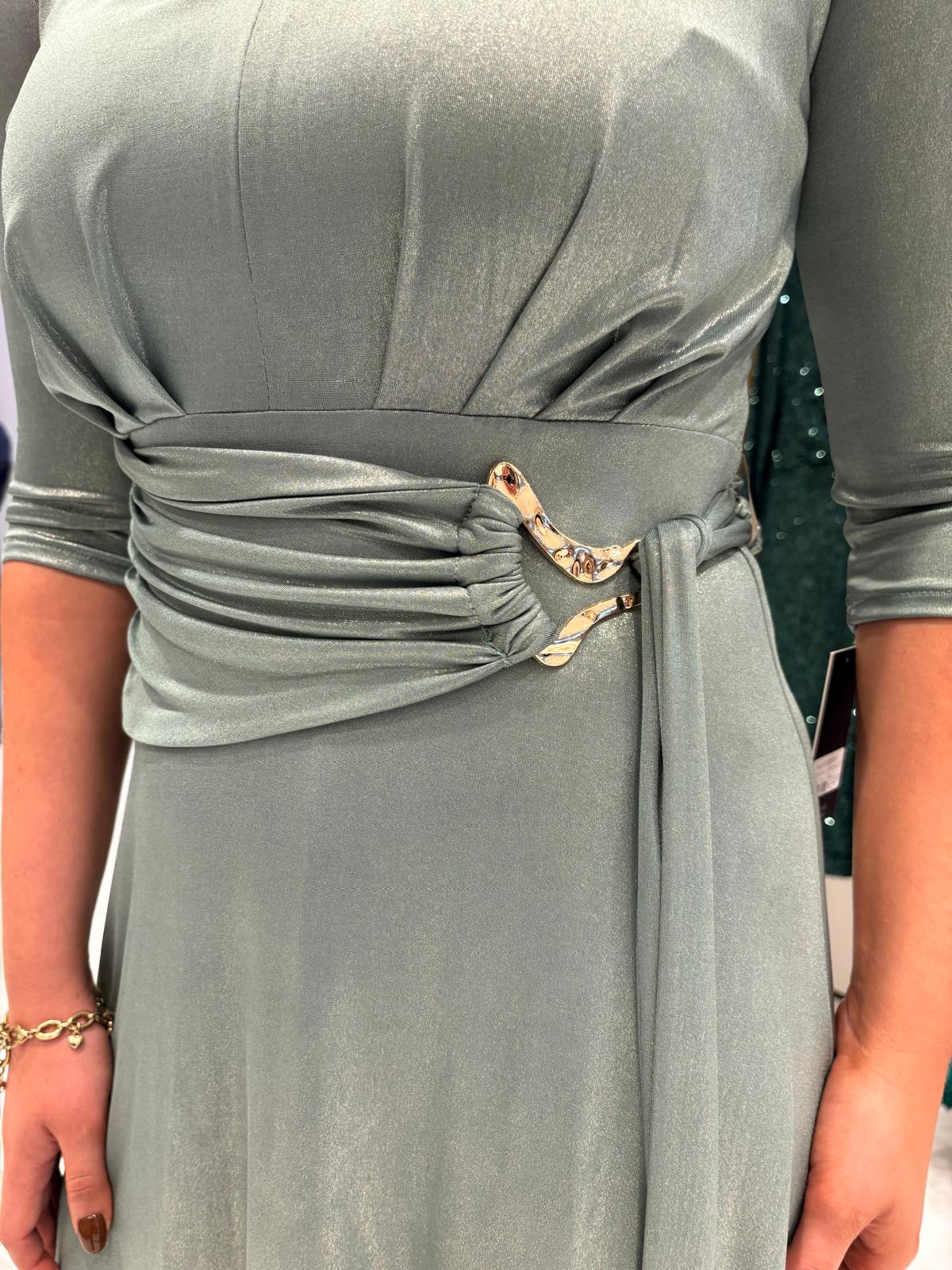 Rolemode Eucalyptus Metallic Dress