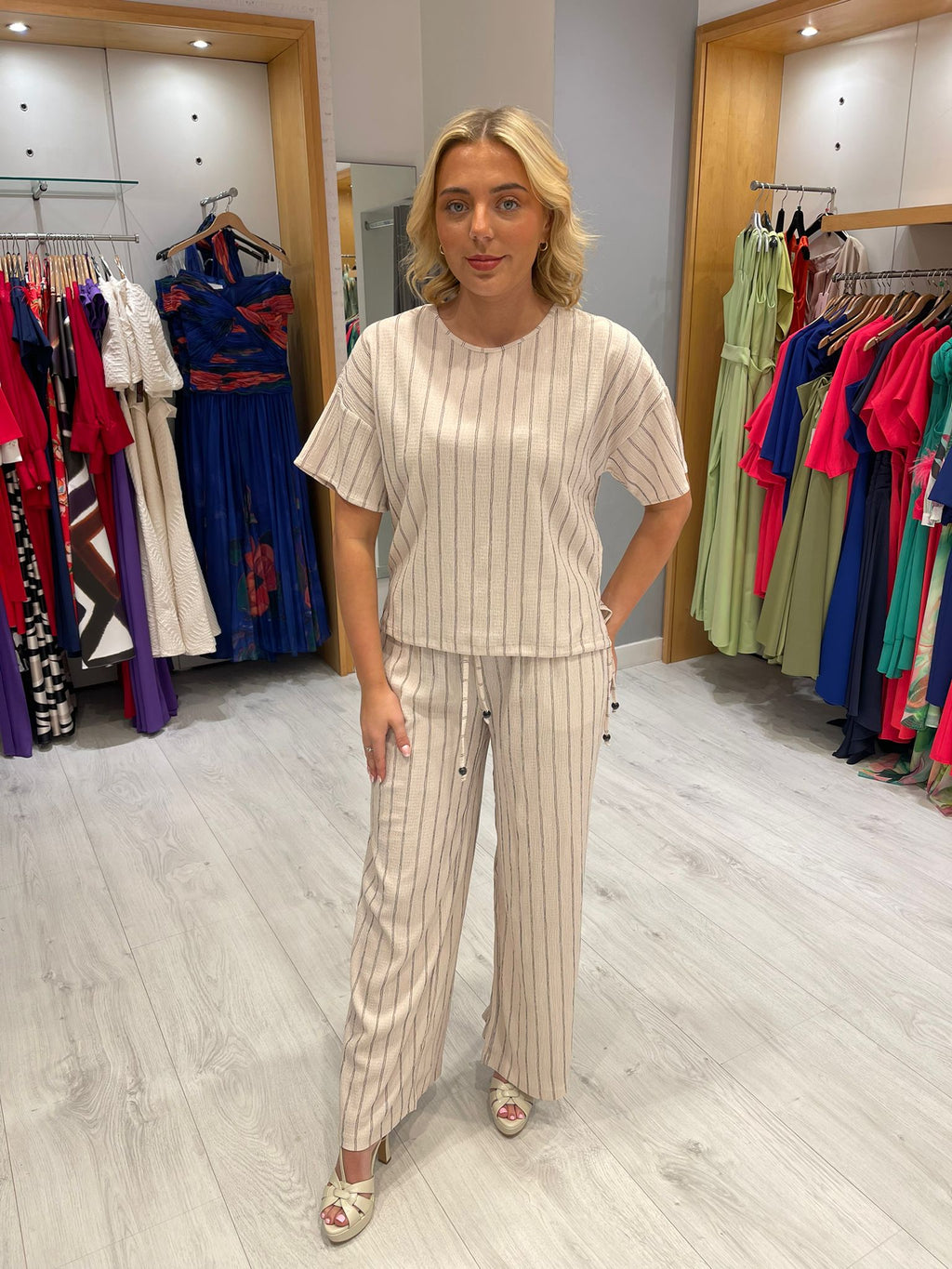 Smashed Lemon Stripe Knit Trousers