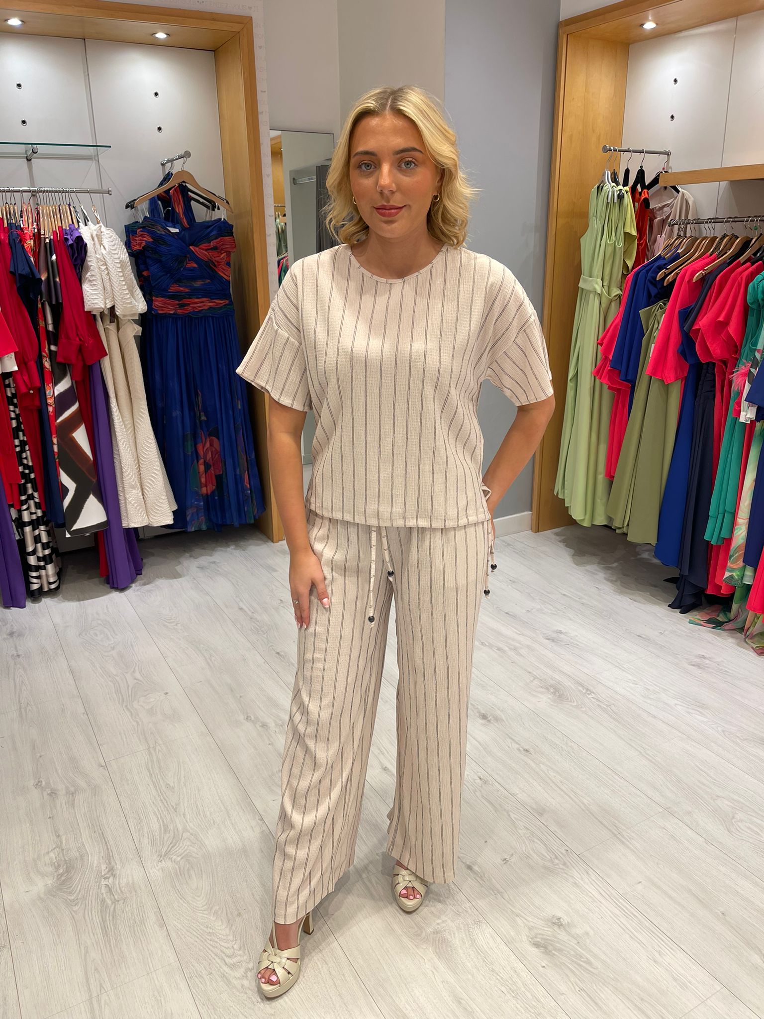 Smashed Lemon Stripe Knit Trousers