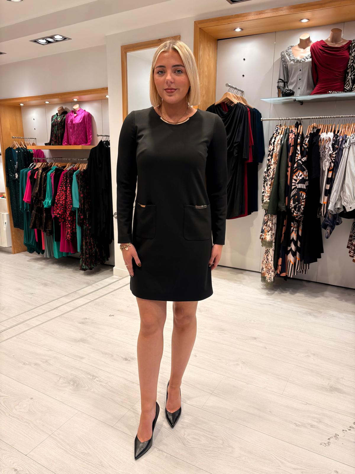Carla Ruiz Black Shift Dress