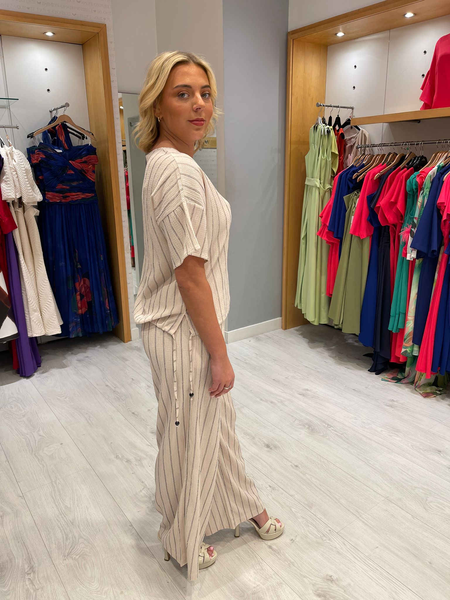 Smashed Lemon Stripe Knit Trousers