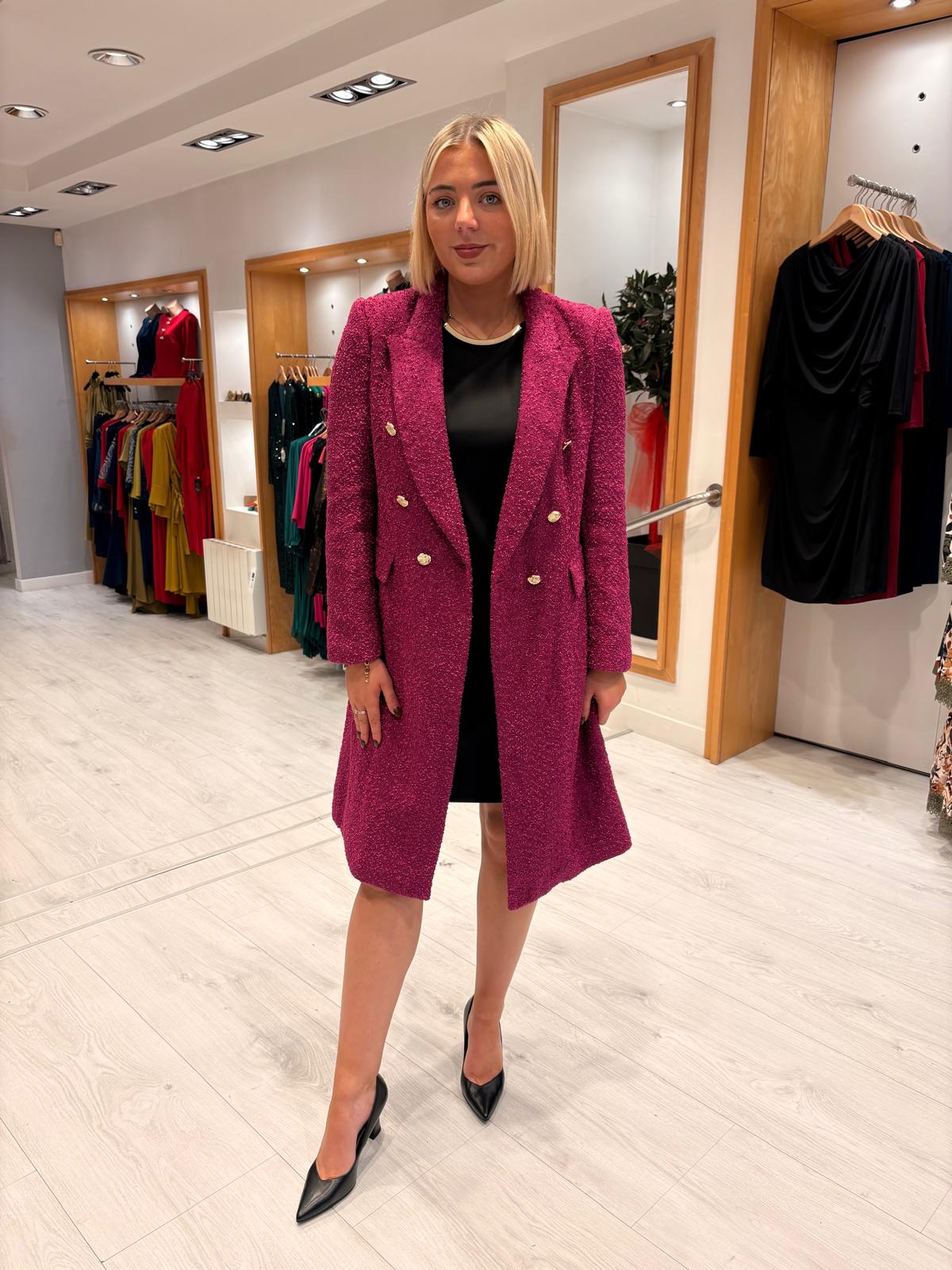 Carla Ruiz Fuschia Tweed Coat
