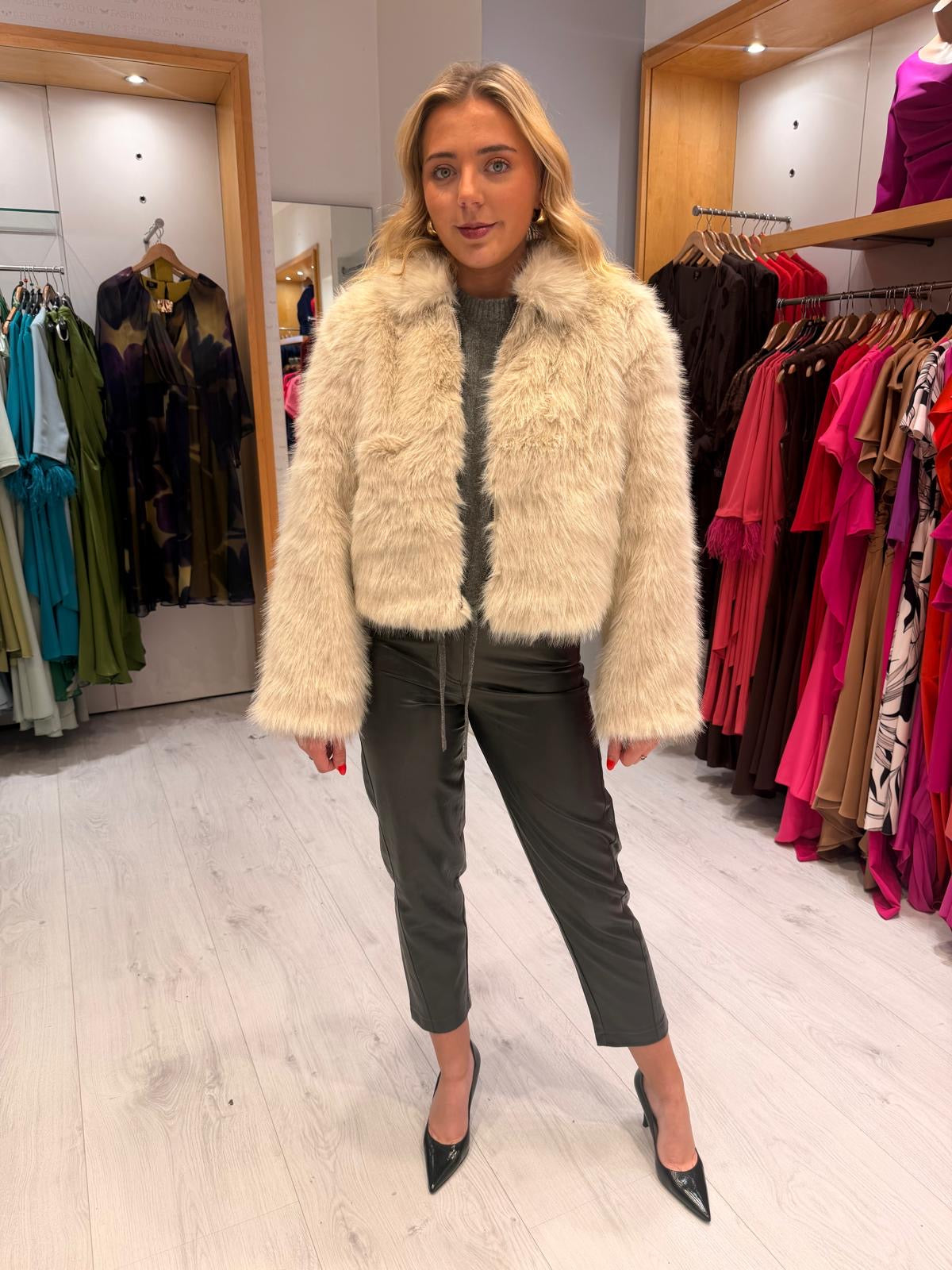 St Tropez Cream Fur Jacket