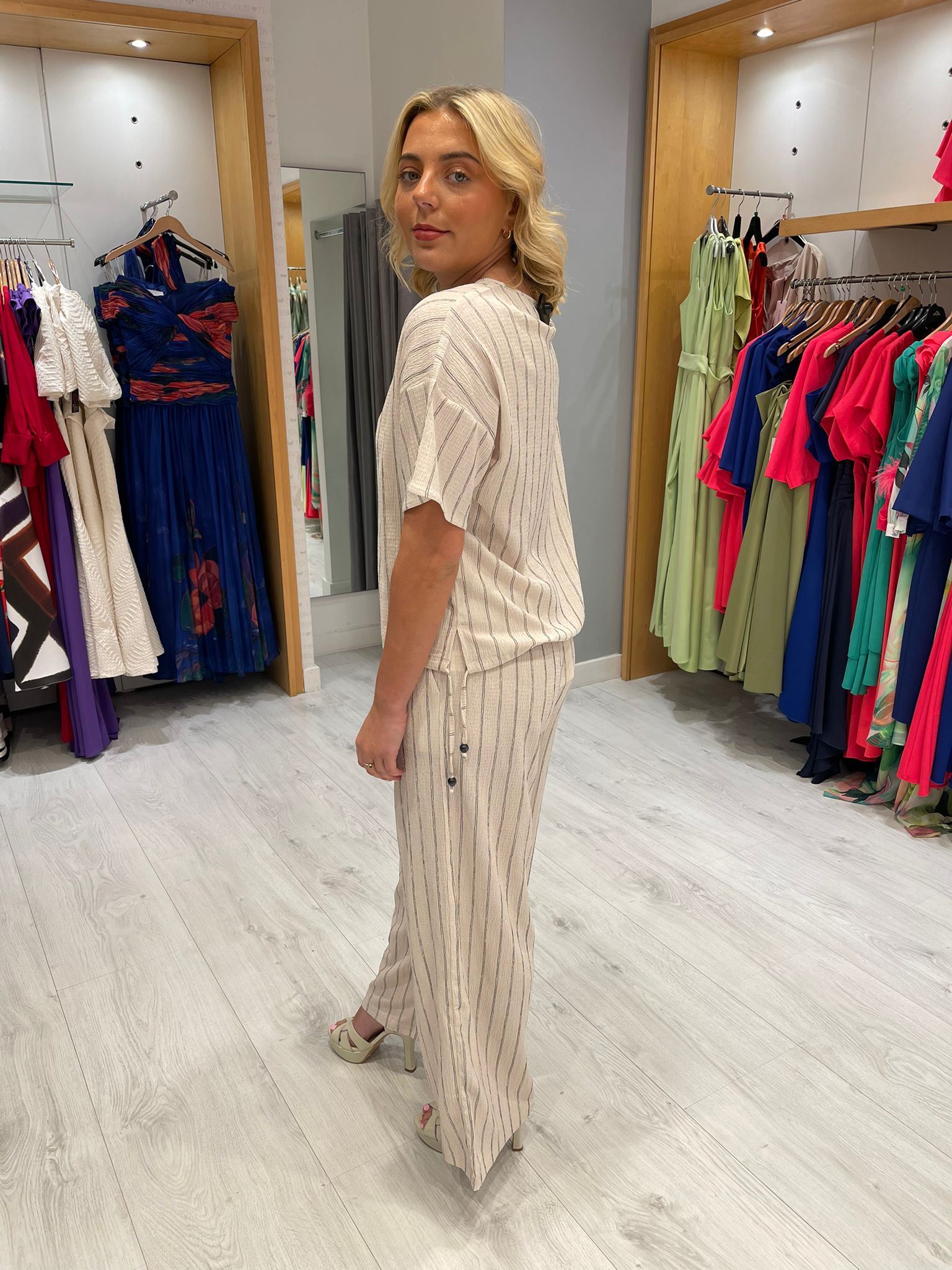 Smashed Lemon Stripe Knit Trousers
