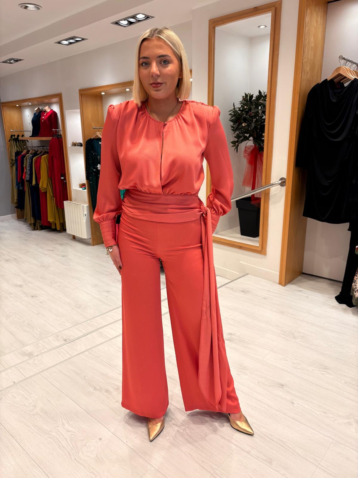 Rolemode Coral Blouse and Trouser Set