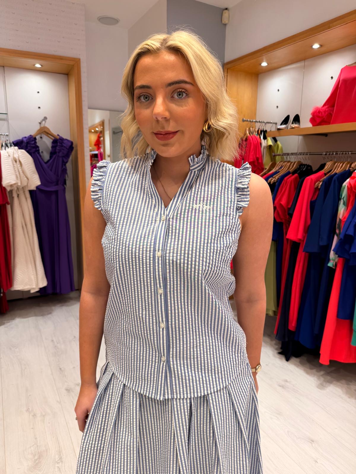 HV Polo Striped Sleeveless Blouse