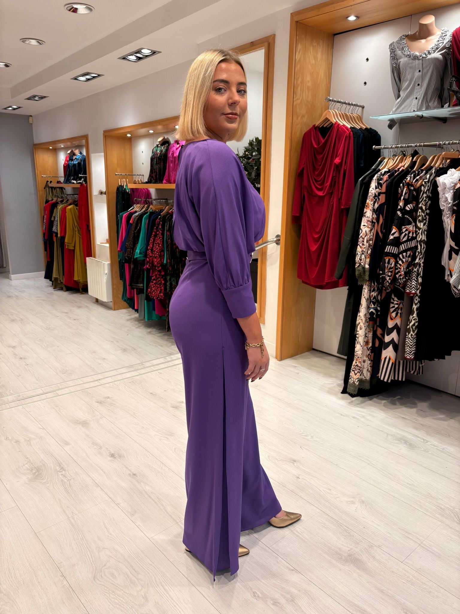 Moncho Heredia Violet Belted Wide-Leg Jumpsuit