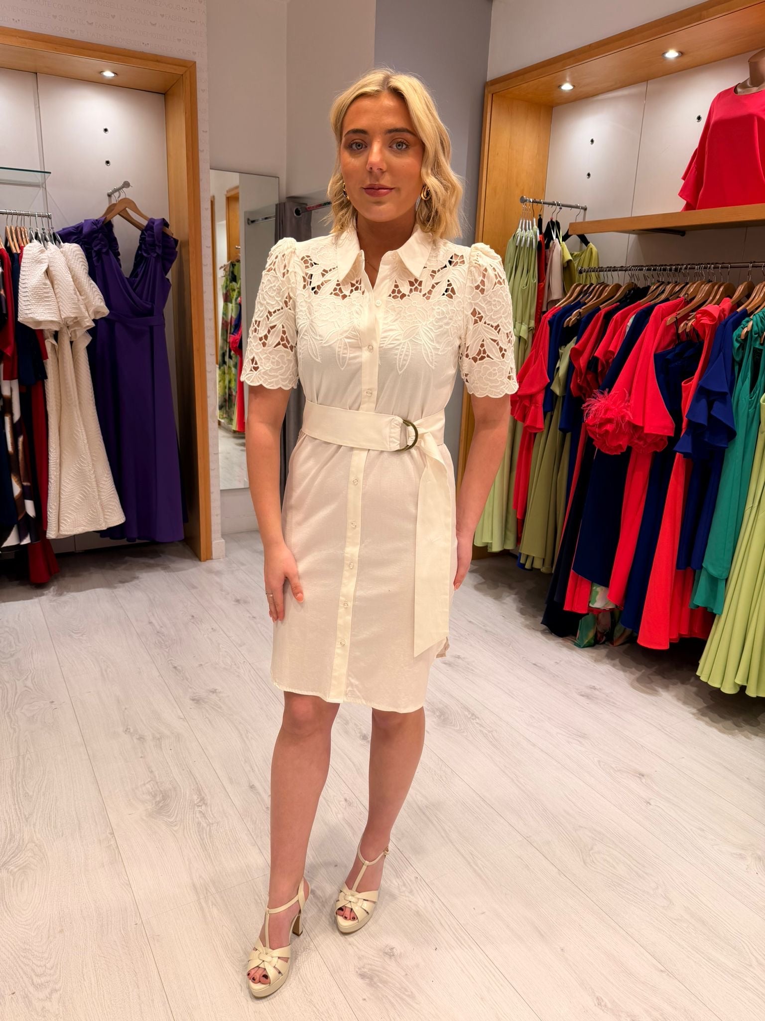 K Design White Embroidery Dress