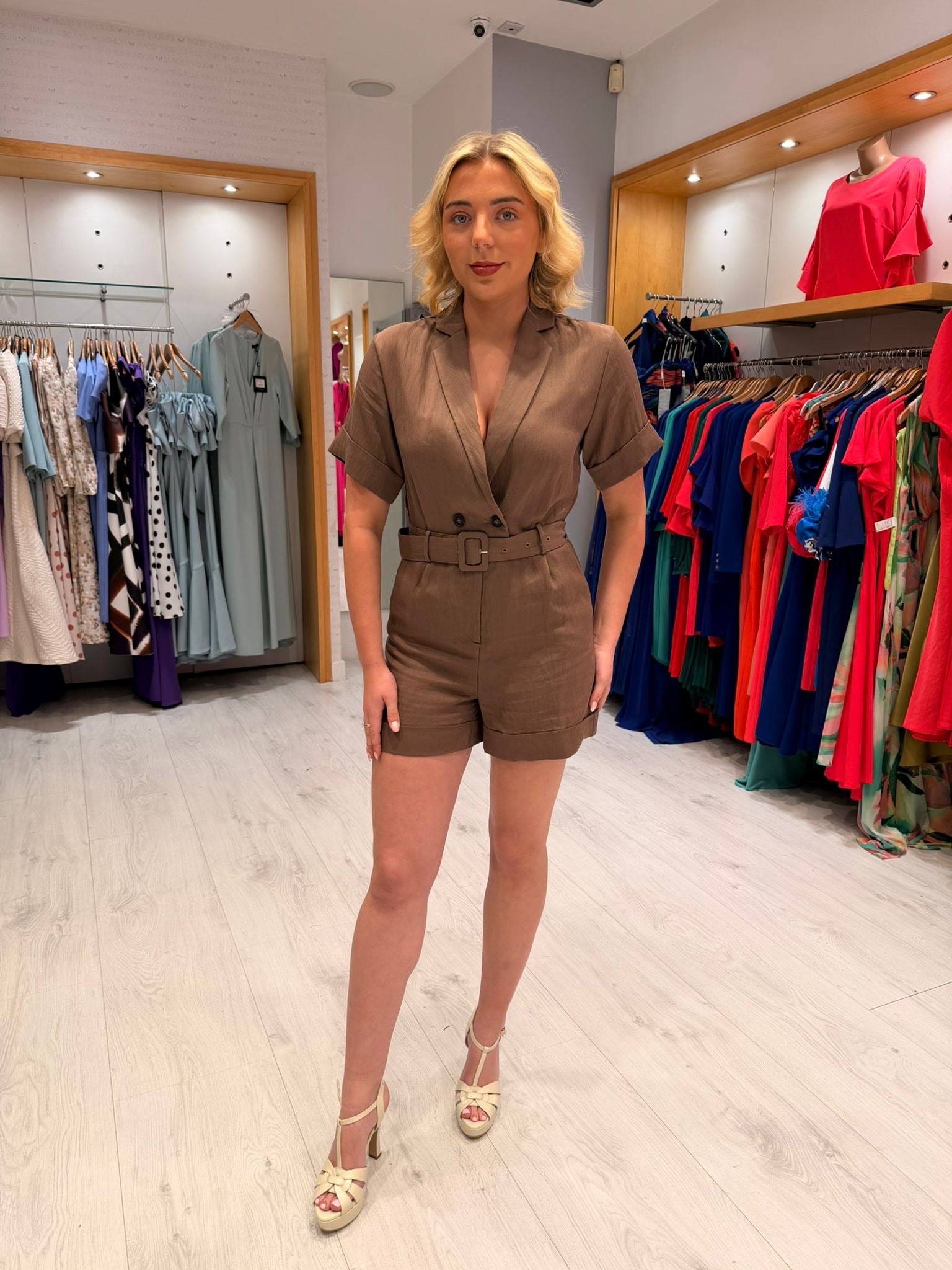 Yaya Brown Playsuit