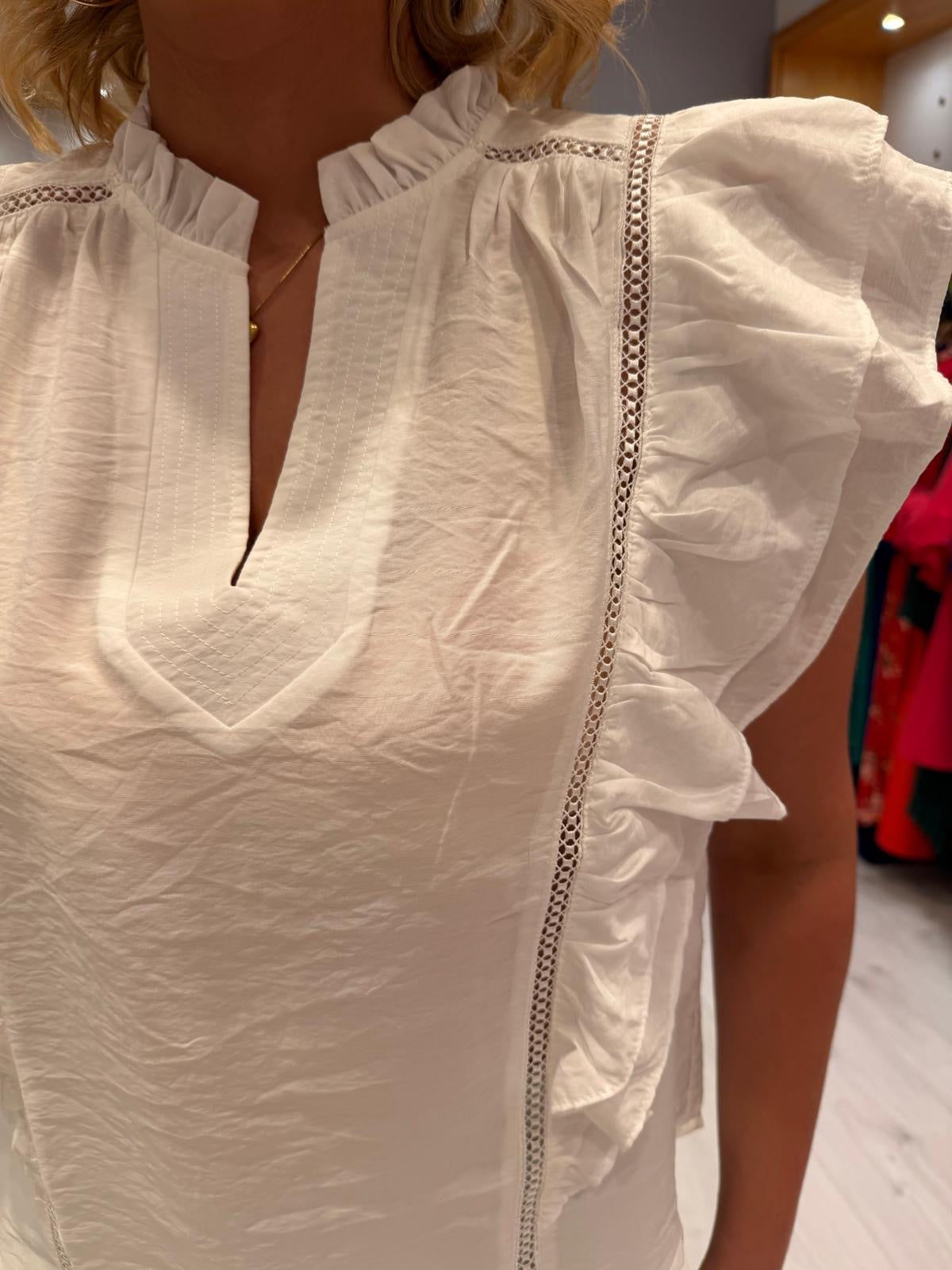 Co'Couture White Frill Top