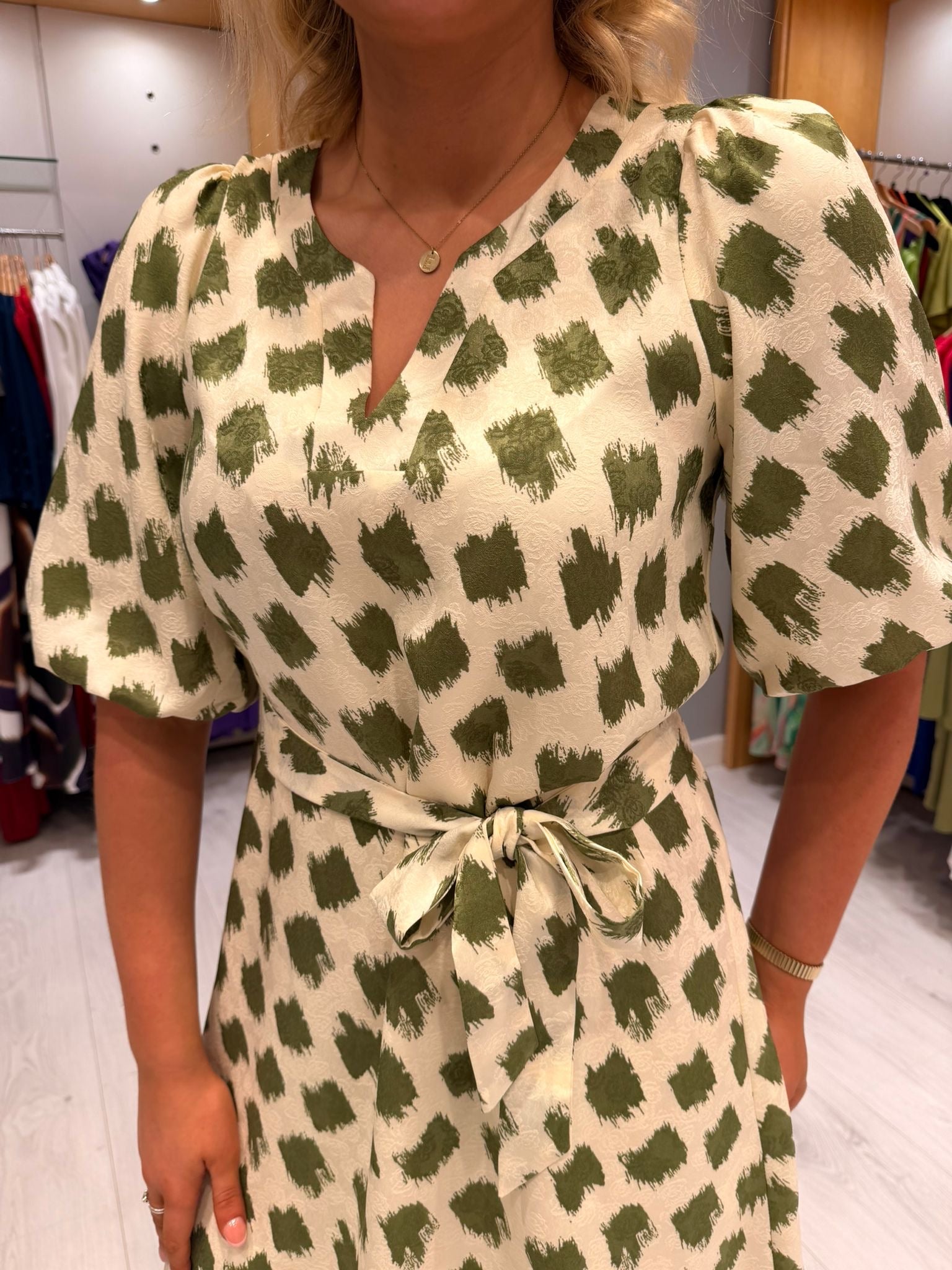 Smashed Lemon Green Dress