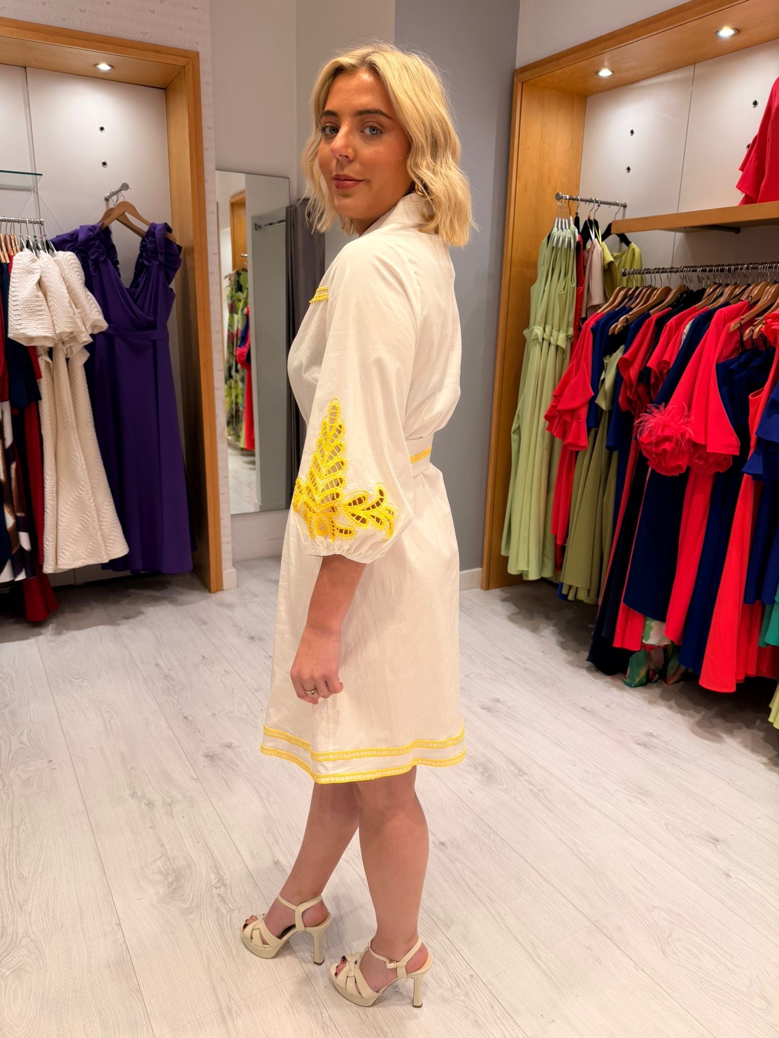 K Design Yellow Detail Dress