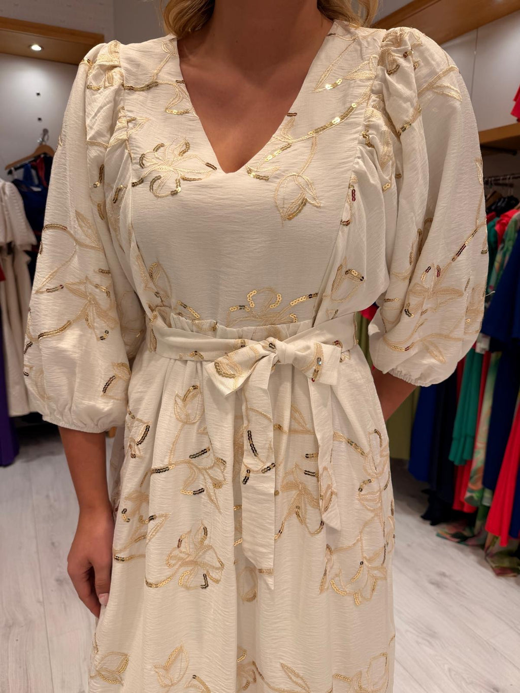 Smashed Lemon Sequin Print Dress