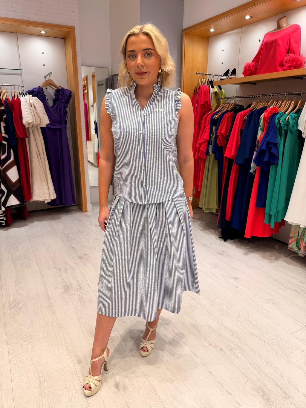 HV Polo Striped Sleeveless Blouse
