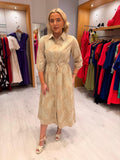 HV Polo Beige Print Shirt Dress