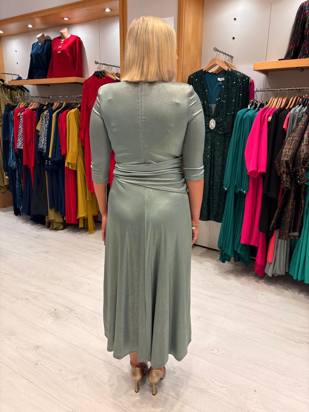 Rolemode Eucalyptus Metallic Dress