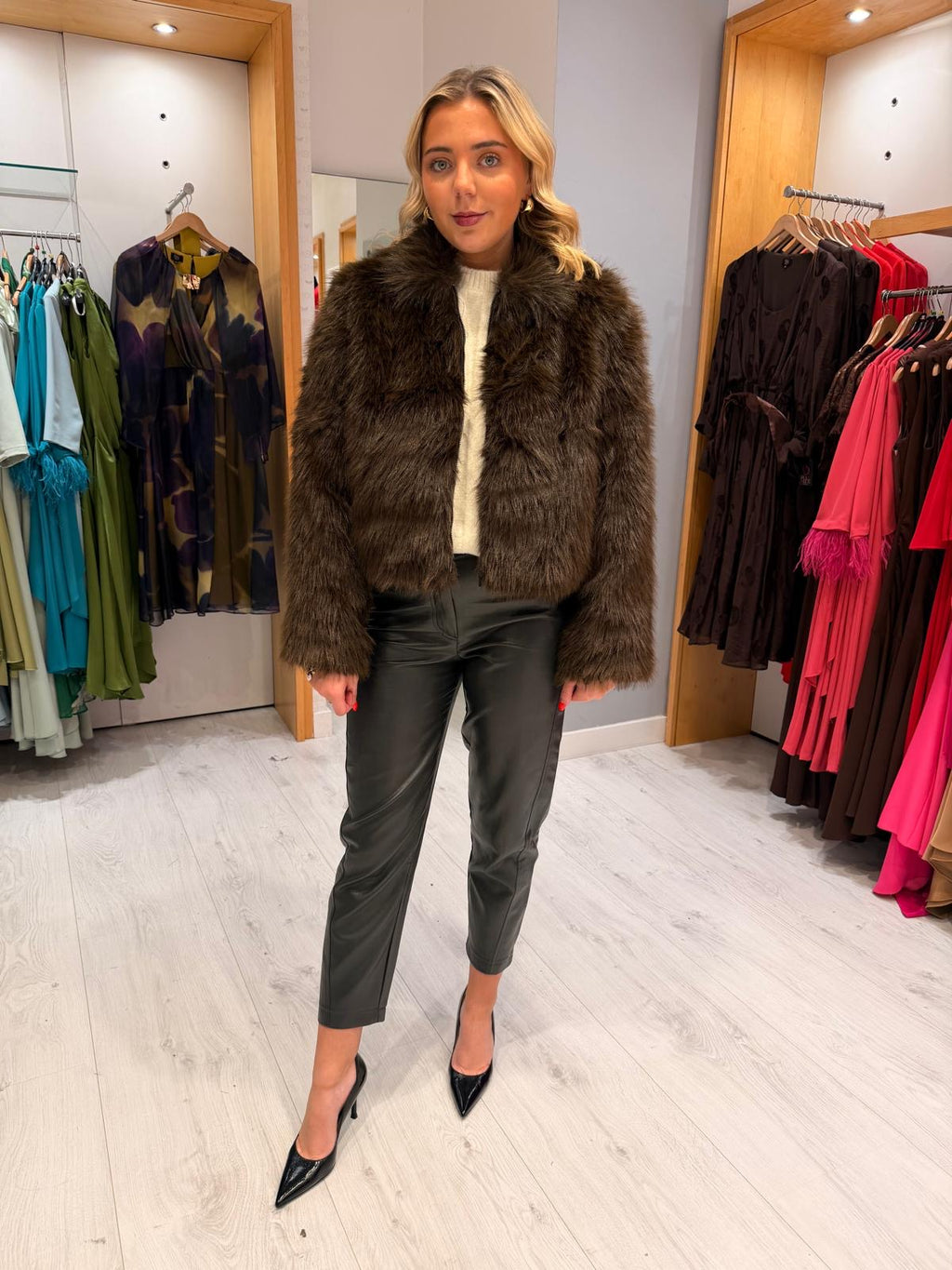 St Tropez Brown Fur Jacket