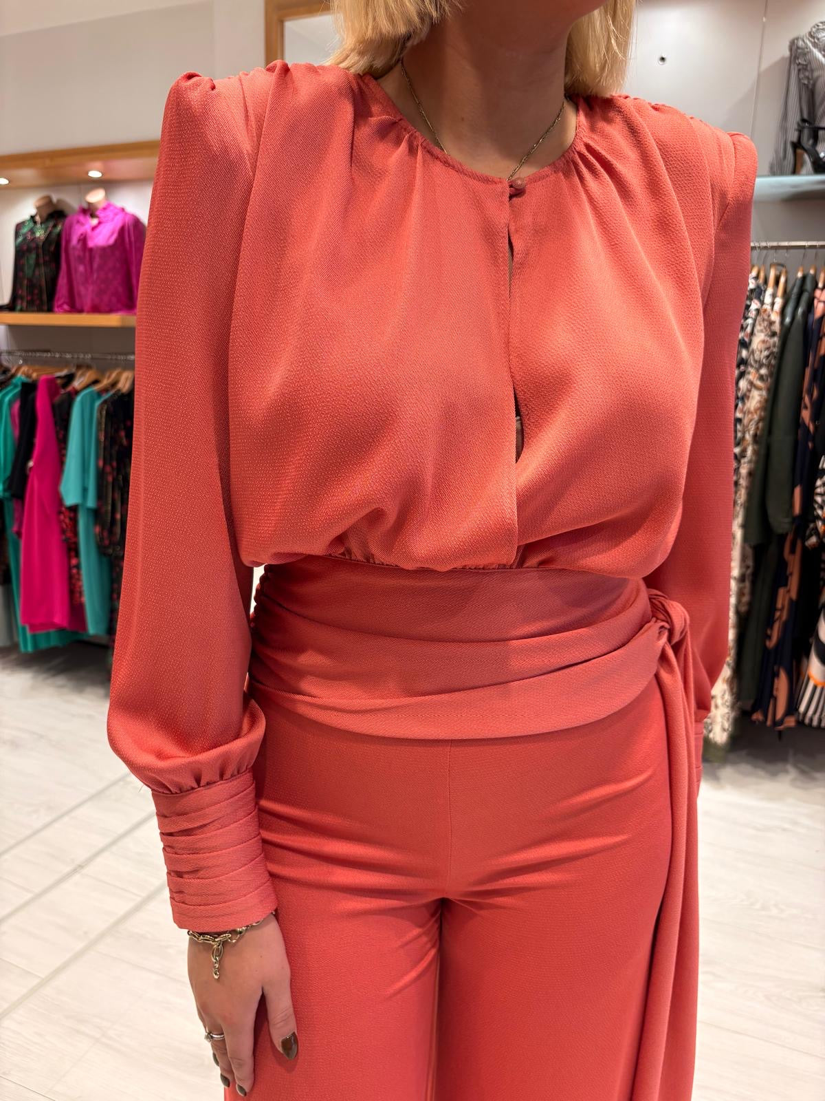 Rolemode Coral Blouse and Trouser Set
