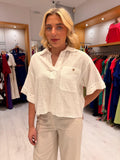 Dolores White Linen Blouse