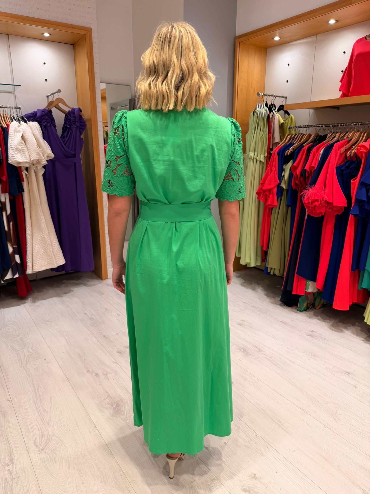 K Design Green Embroidery Dress