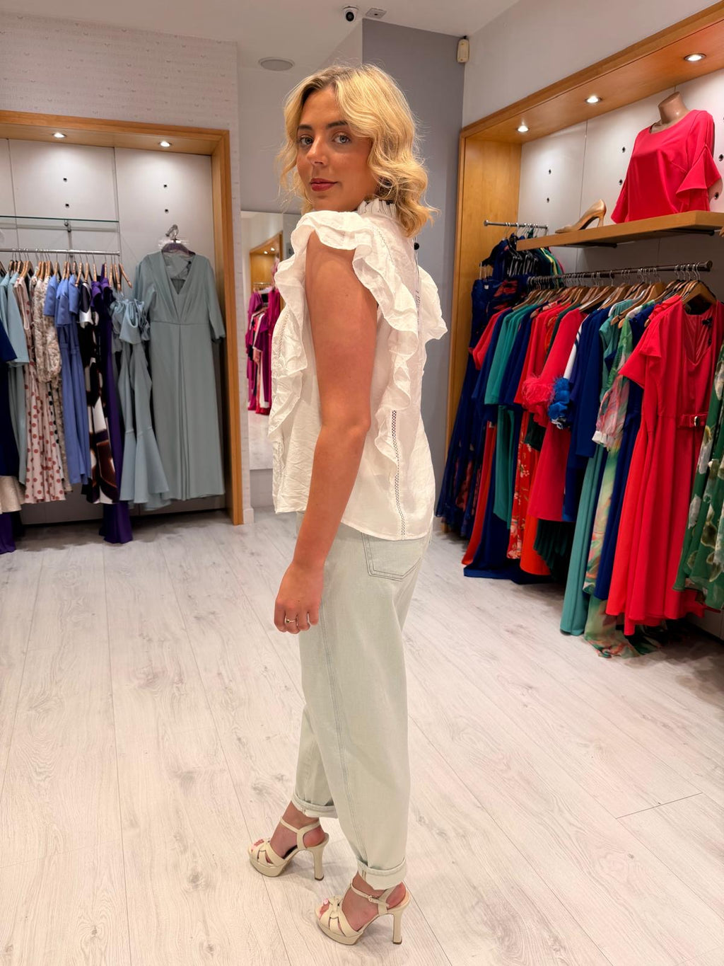 Co'Couture White Frill Top
